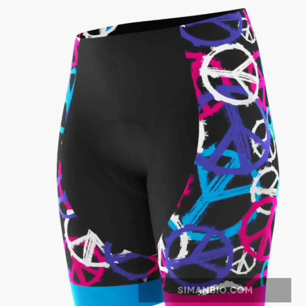 Women's Purple Peace Padded Cycling Shorts