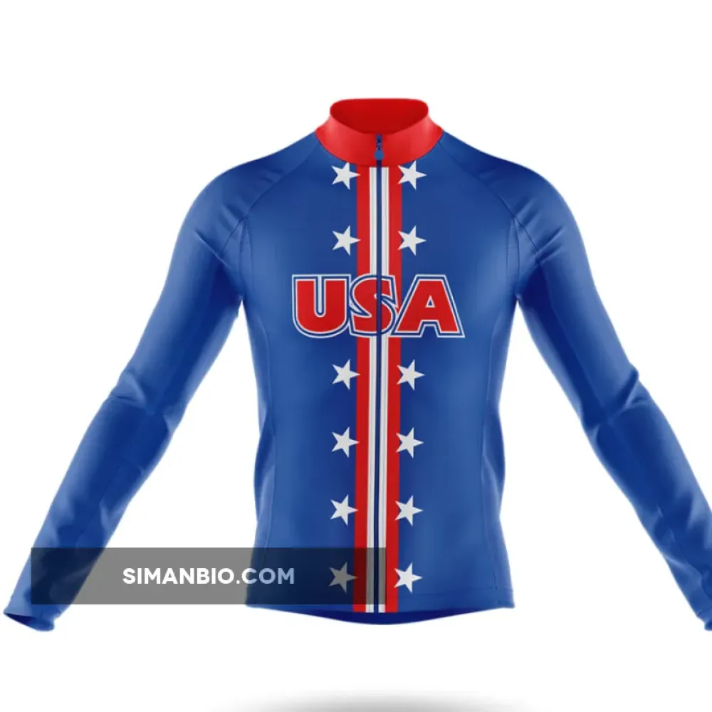 USA Theme Long Sleeve Cycling Jersey