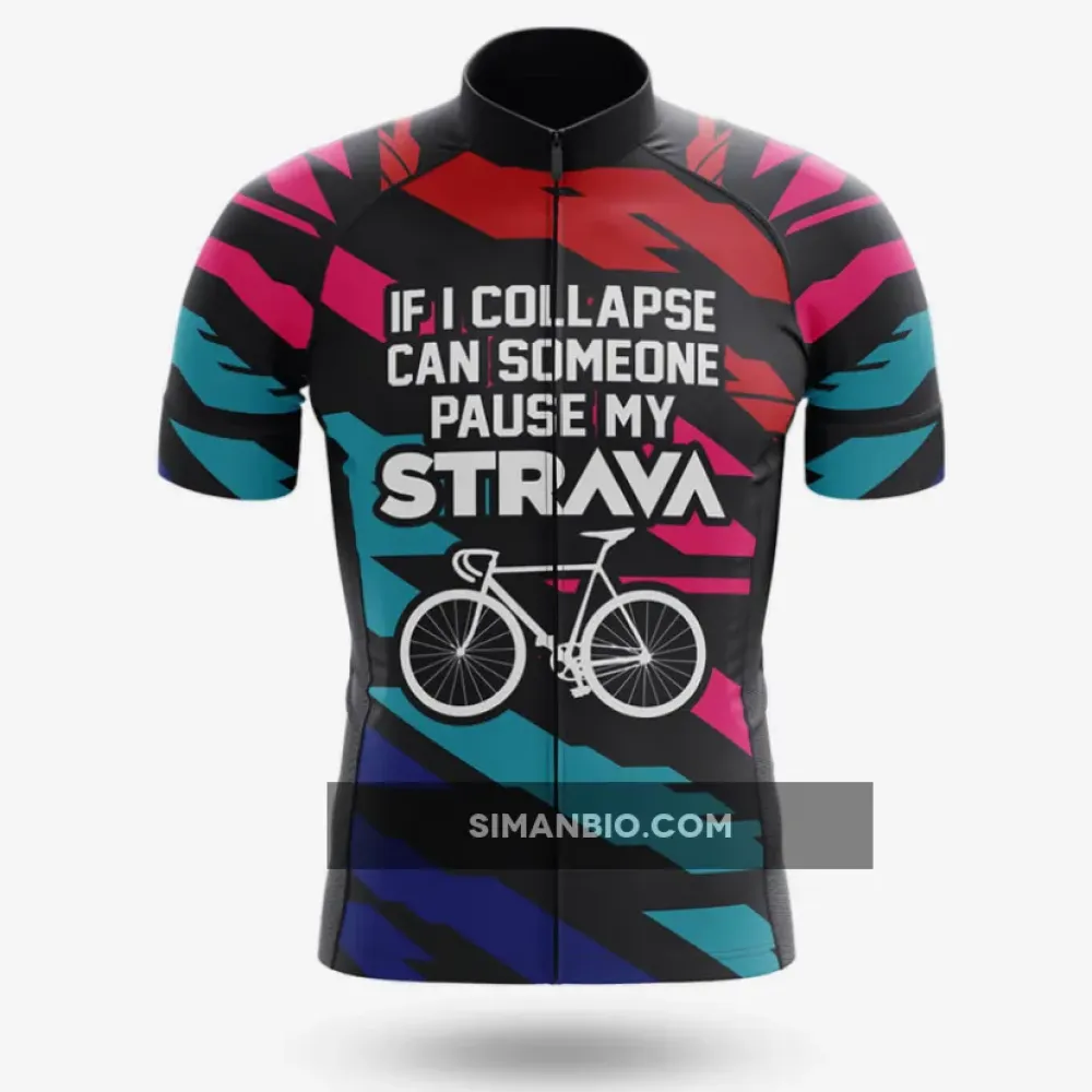 Pause My Strava Premium Cycling Jersey And Bib Shorts For Men / Jersey