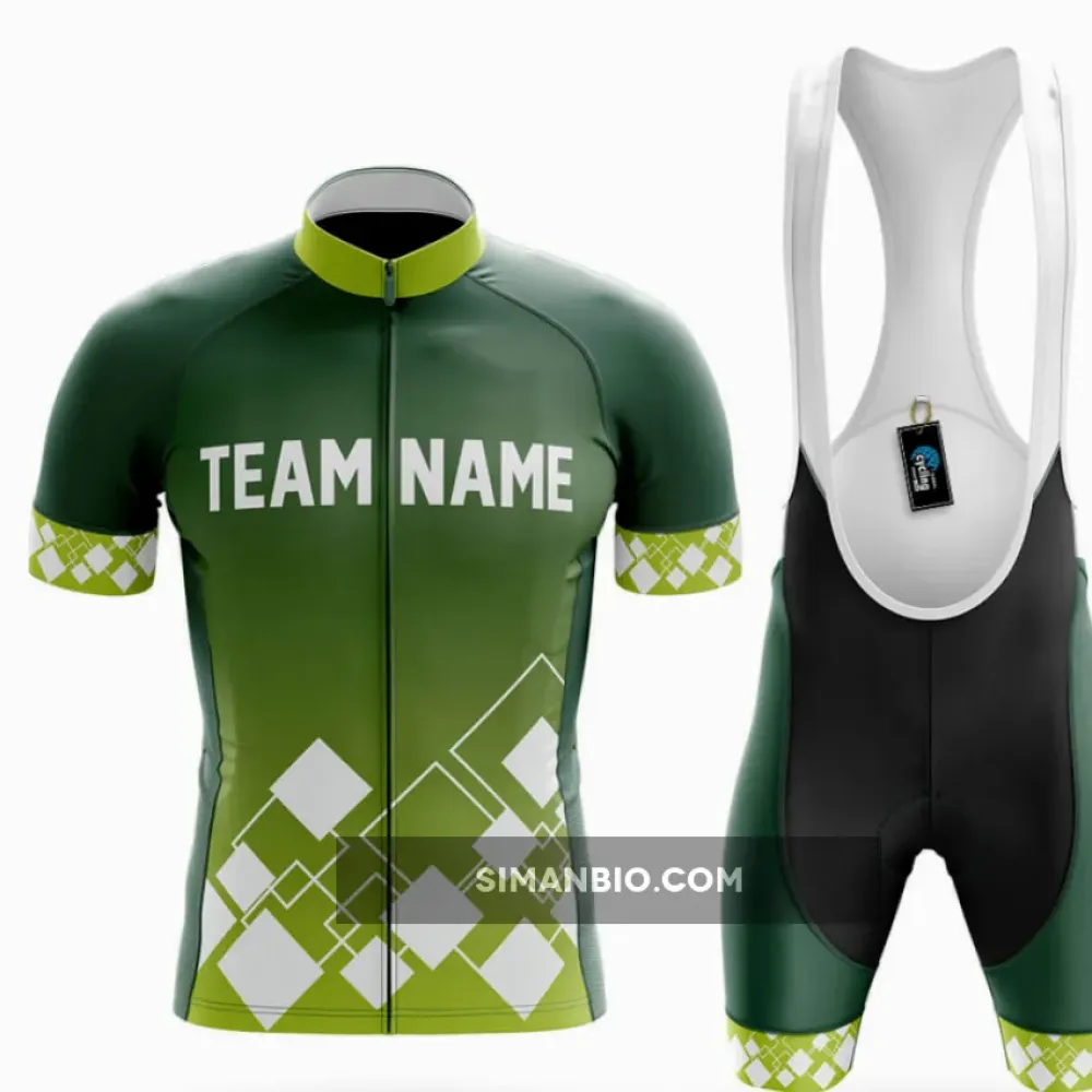Custom Team Name V19 Green Cycling Kit Full Set