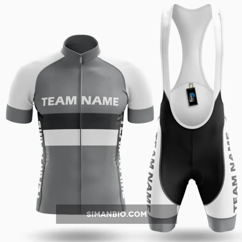 Custom Team Name M2 Grey Cycling Kit Full Set