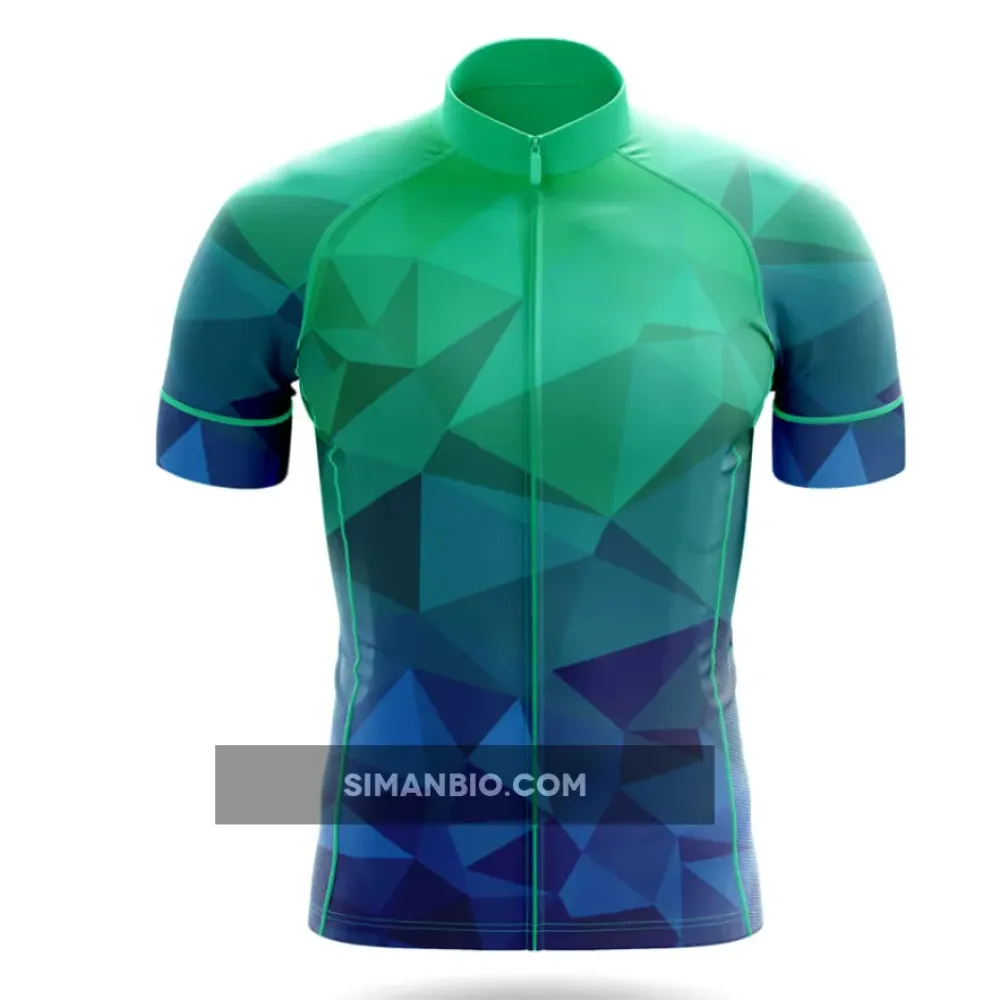 Blue Green Polygon Cycling Jersey