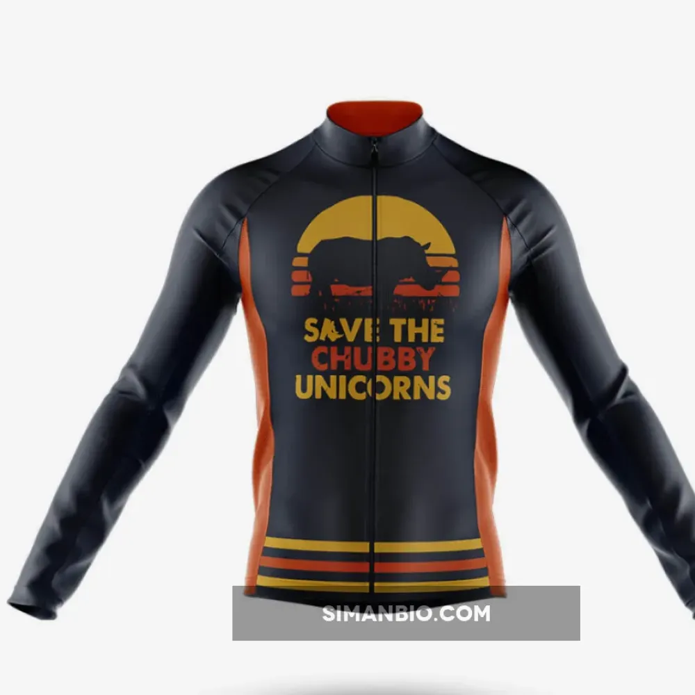 The Chubby Unicorns Long Sleeve Cycling Jersey