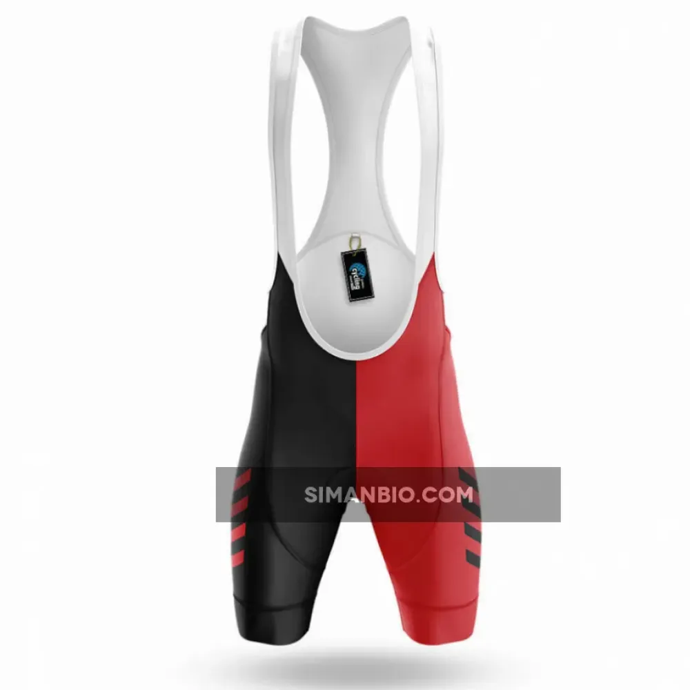 Red Black Cycling Bibs