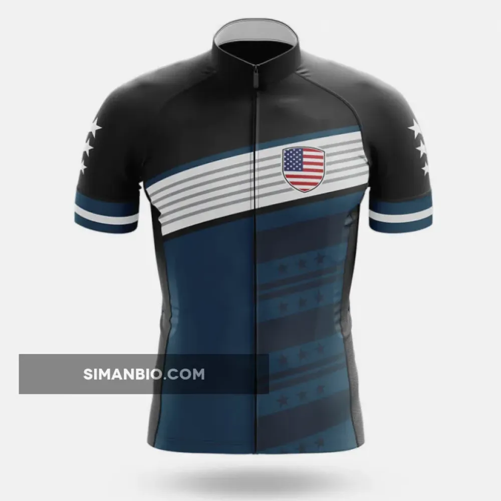 USA S6 Black Cycling Jersey