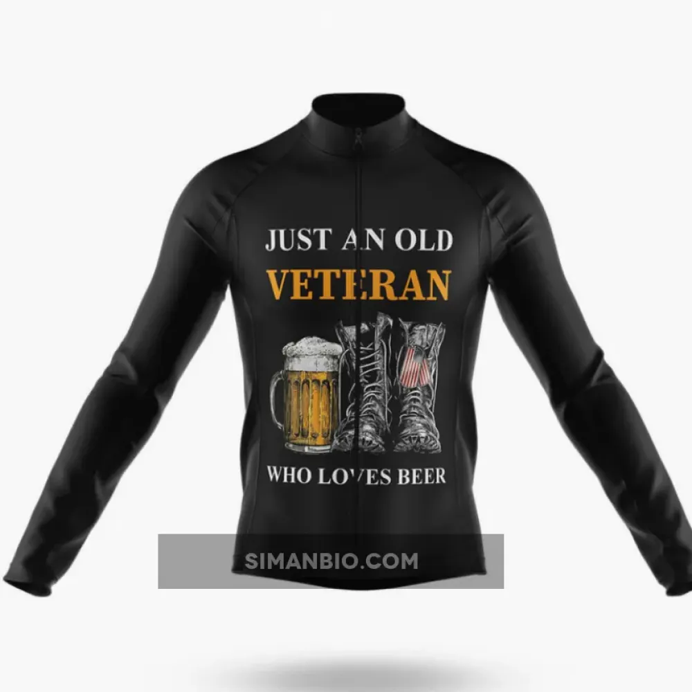 A Veteran Loves Beer Long Sleeve Cycling Jersey