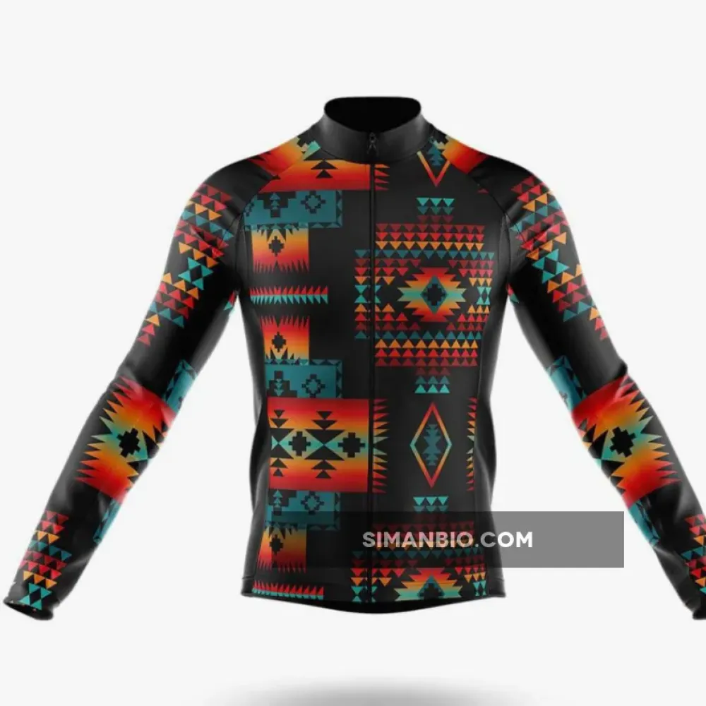 Native American Pattern Long Sleeve Cycling Jersey