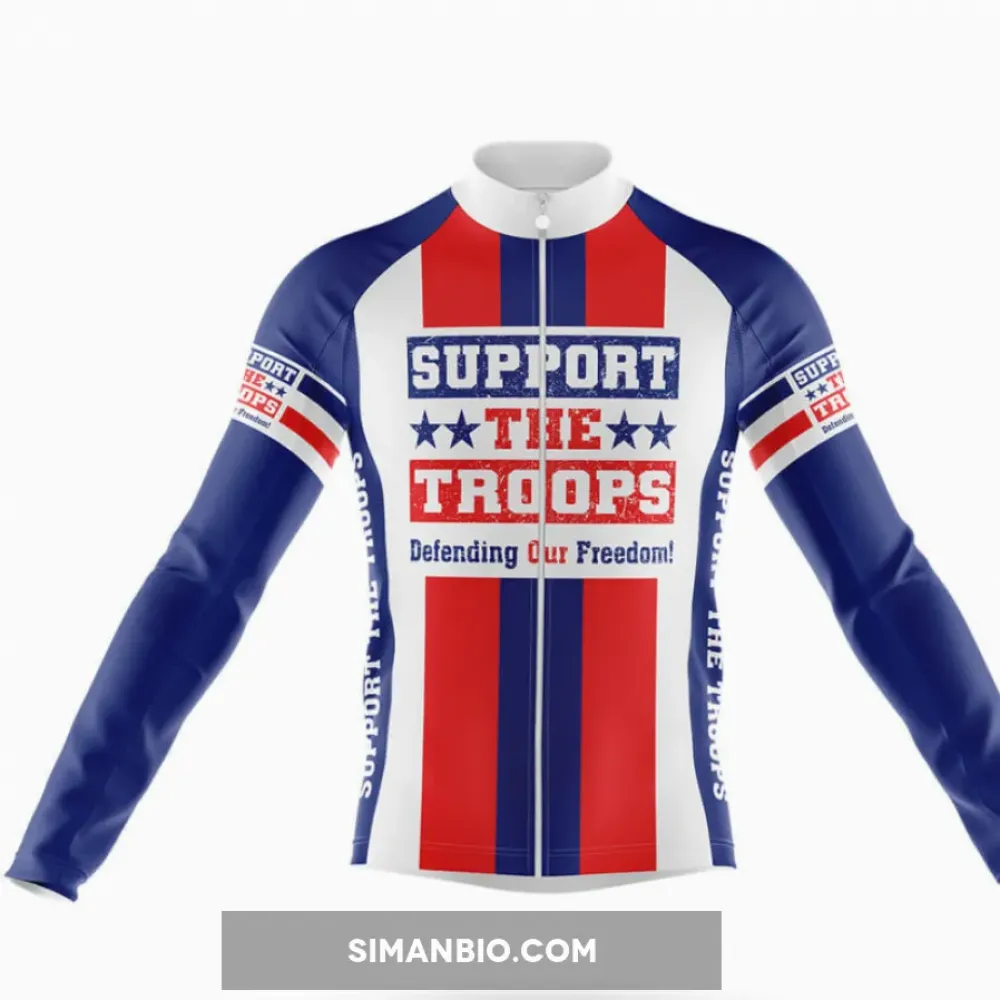 Support The Troops Long Sleeve Cycling Jersey
