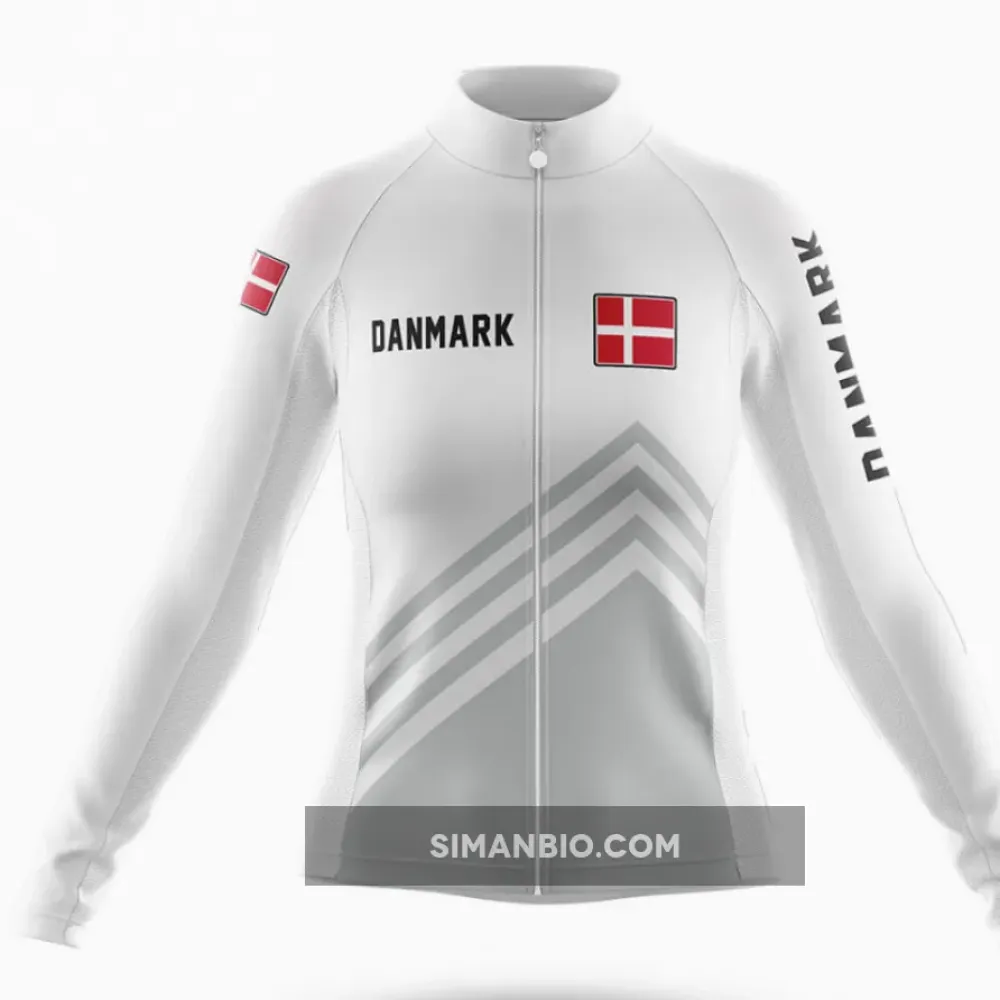 Danmark S5 White - Women - Long Sleeve Cycling Jersey