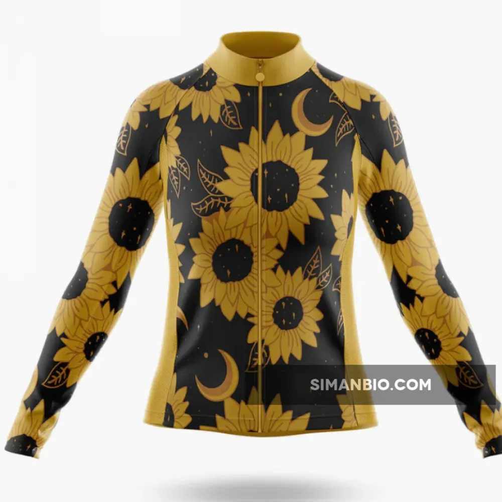 Sunflower Moon - Women's Long Sleeve Cycling Jersey