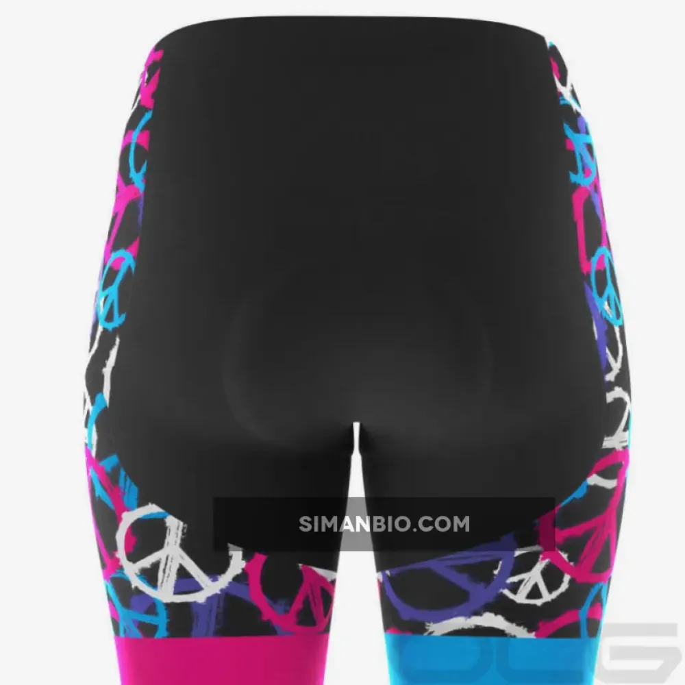 Women's Purple Peace Padded Cycling Shorts