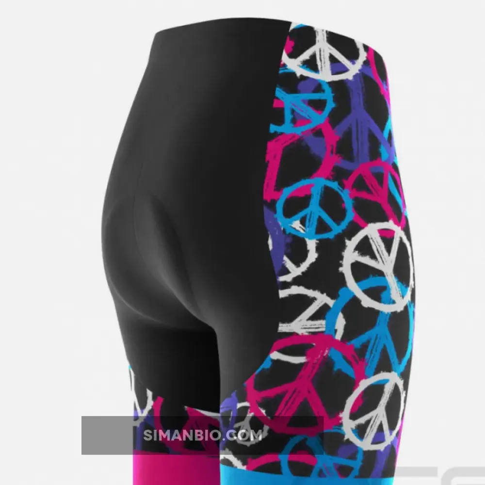 Women's Purple Peace Padded Cycling Shorts