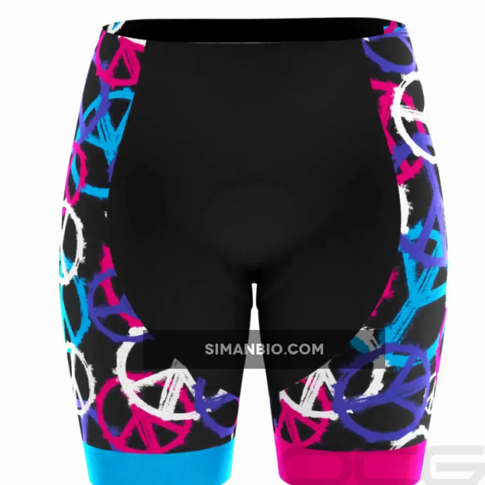 Women's Purple Peace Padded Cycling Shorts