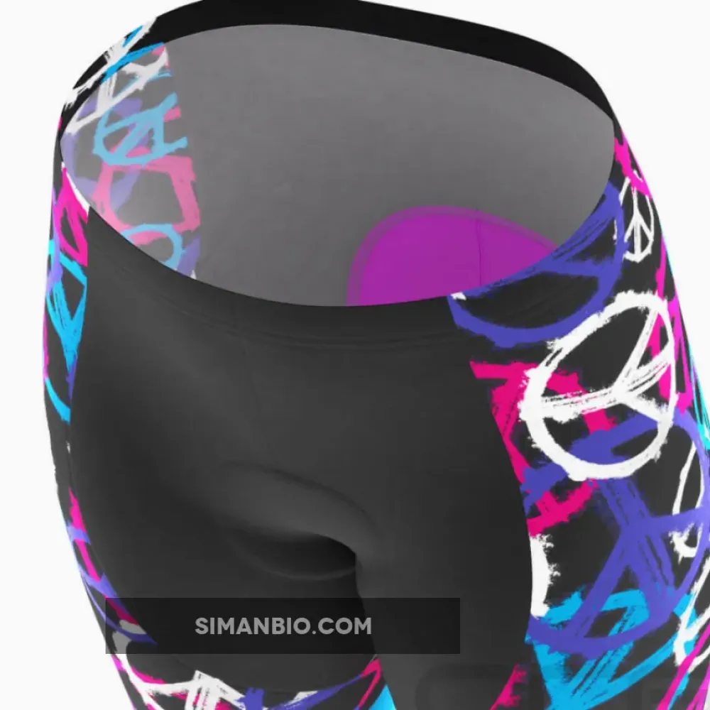 Women's Purple Peace Padded Cycling Shorts