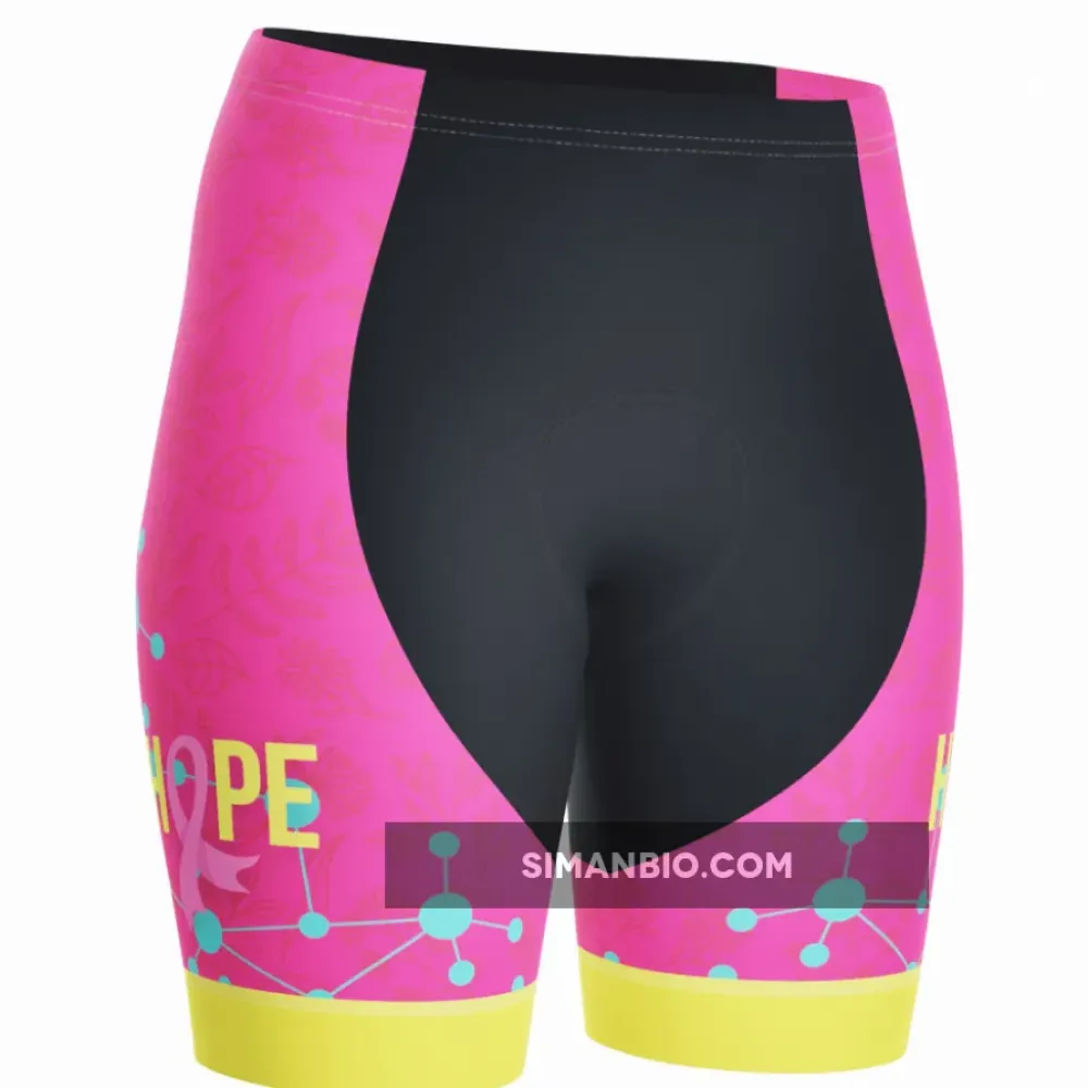 Women's Breast Cancer Faith Hope Love Gel Padded Cycling Shorts