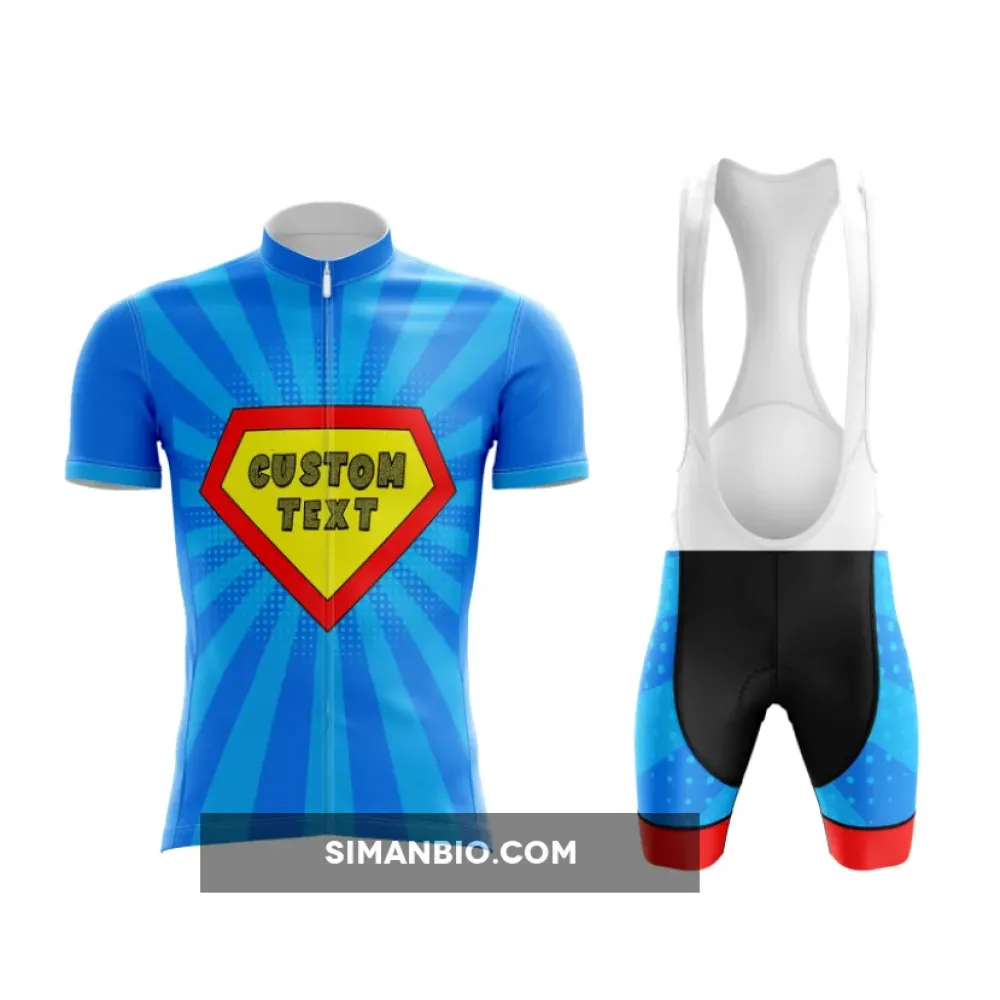 Superman Pop Art Custom Cycling Kit in Blue and Red