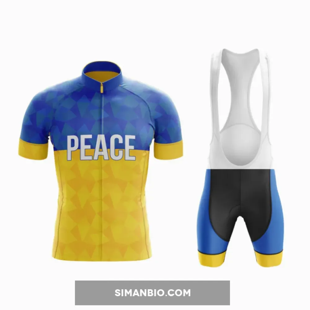 Ukraine Peace Cycling Outfit  Blue & Yellow Jersey & Shorts