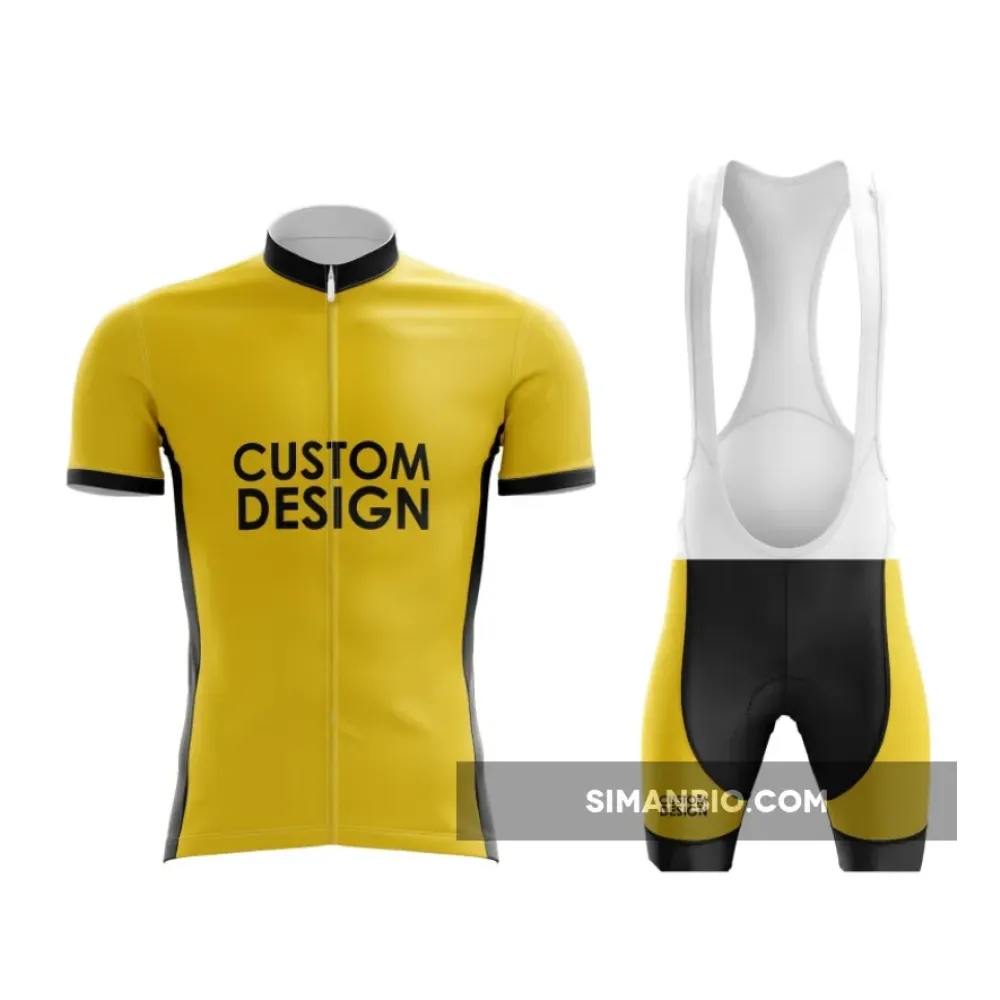 Yellow Cycling Kit with CUSTOM DESIGN Text