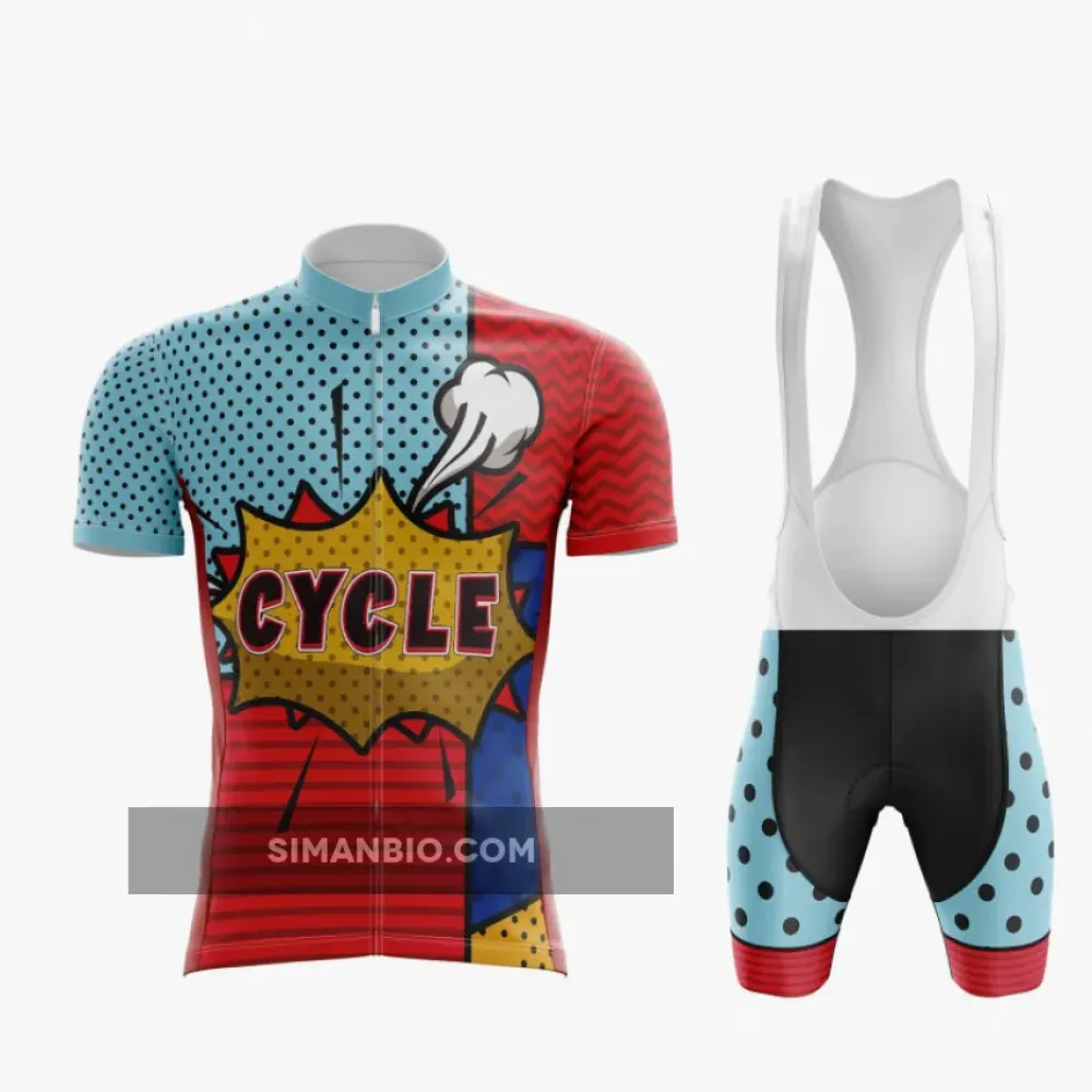 Vibrant Pop Art Cycling Outfit  Bold Matrix Colors