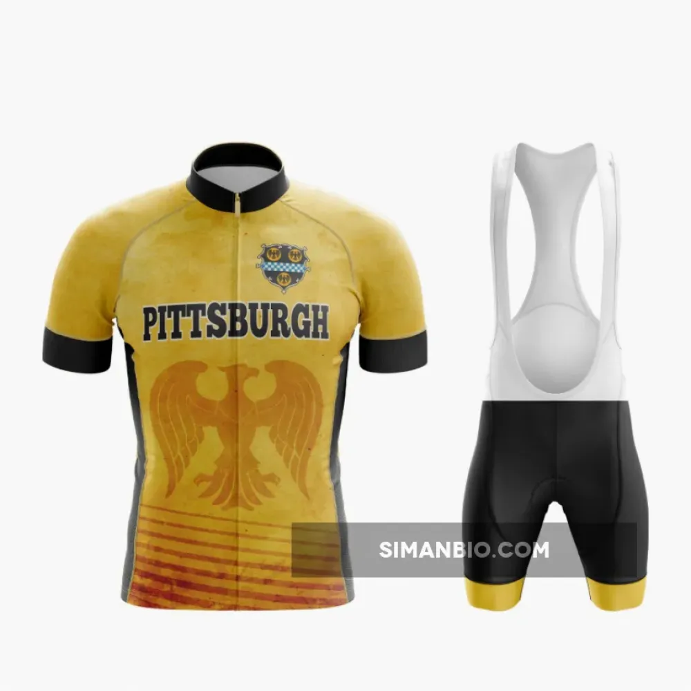 Bold yellow Pittsburgh cycling road kit with accents
