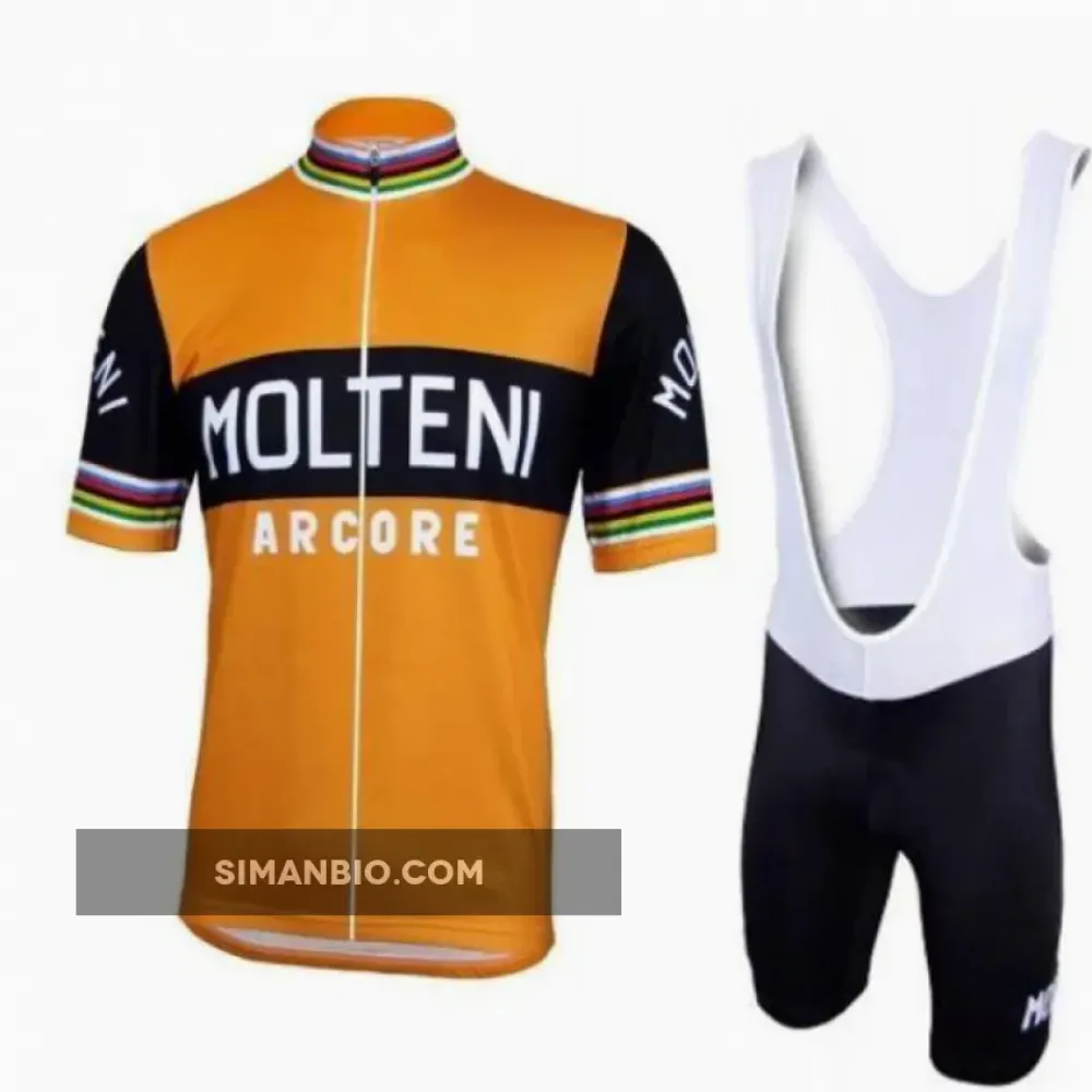 Molteni Orange Cycling Jersey & Shorts Men Set