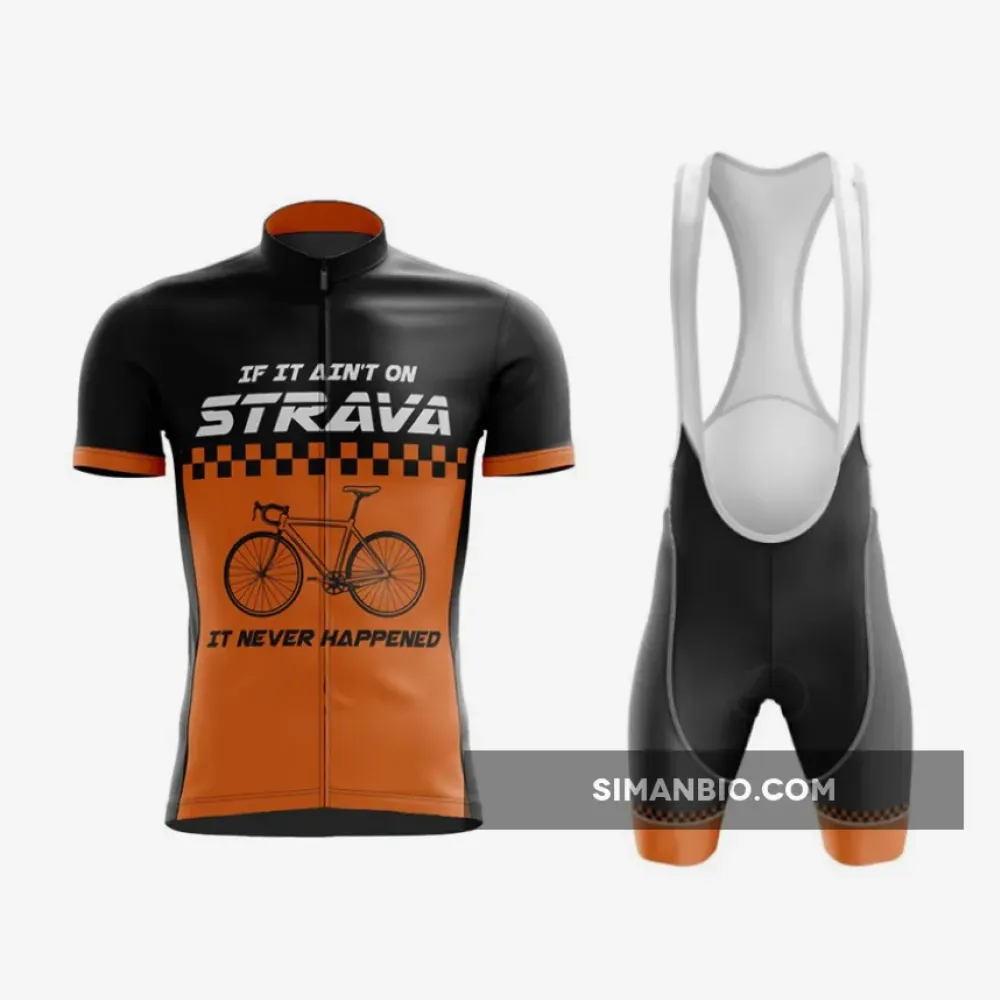 Strava Cycling Set in Black, Orange, & White