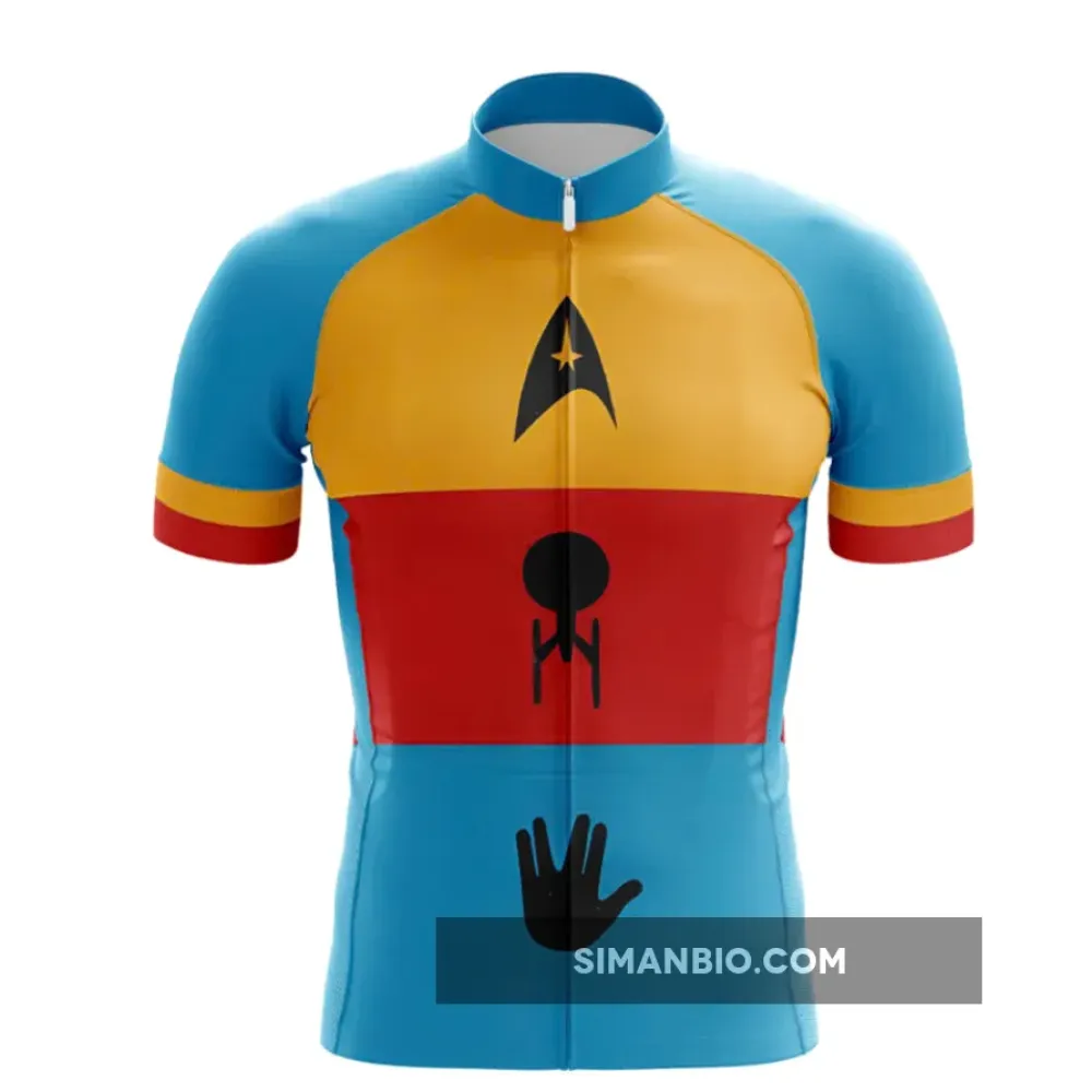  Vibrant Color Block Star Trek Cycling Jersey 