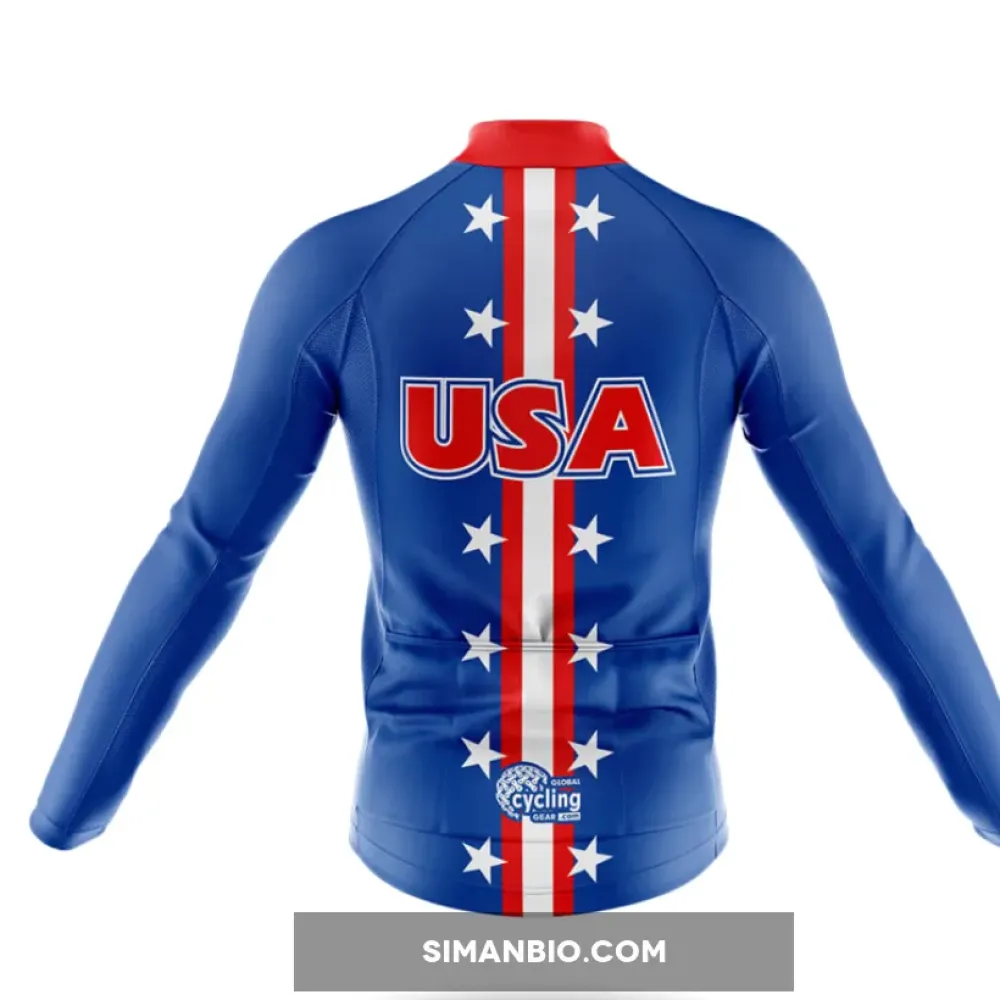 USA Theme Long Sleeve Cycling Jersey