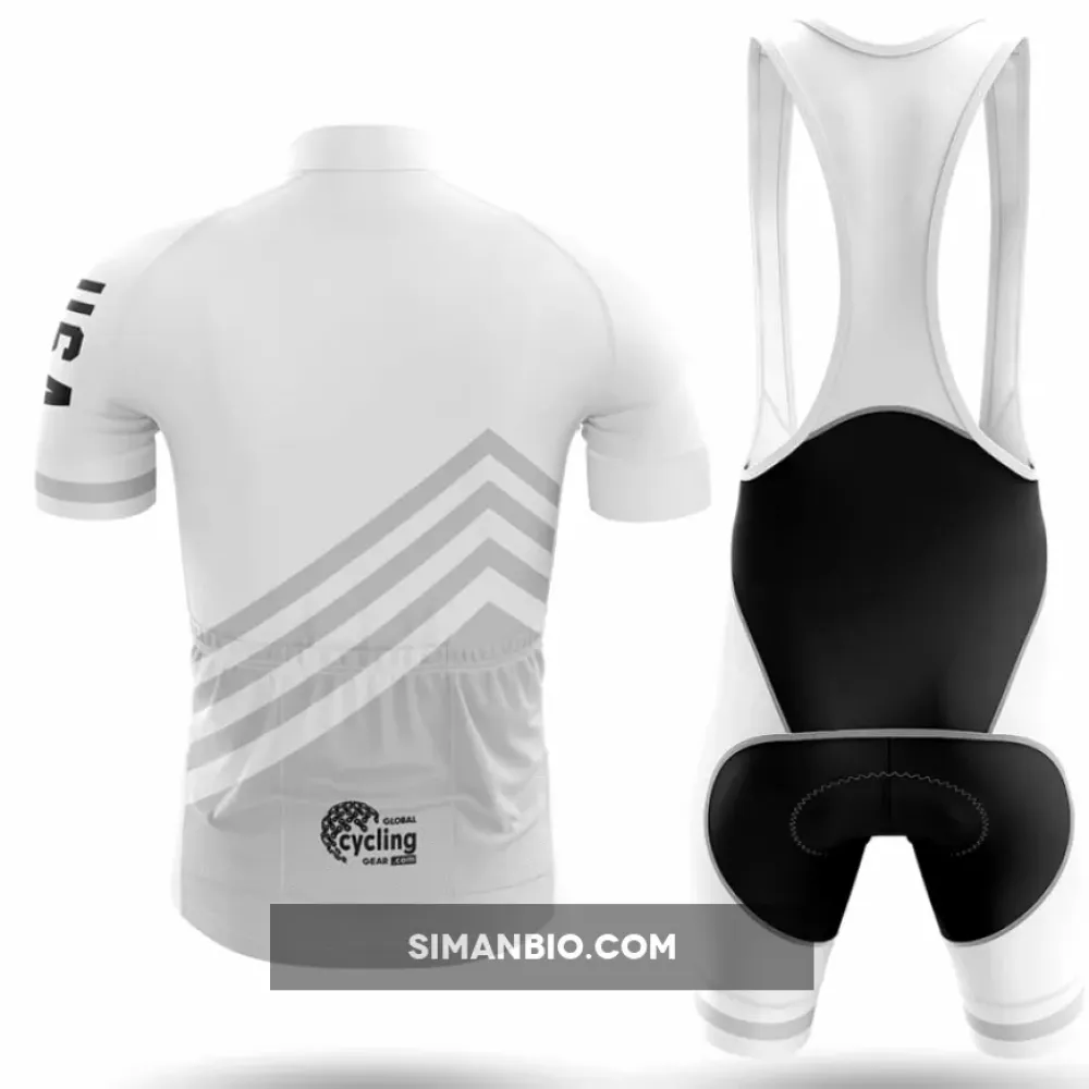 USA S5 White Cycling Bibs