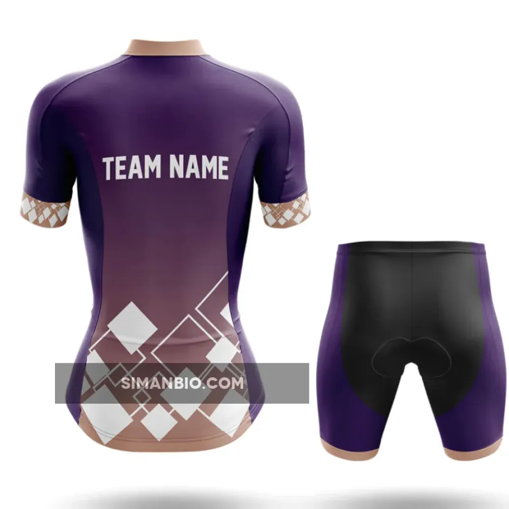 Custom Team Name V19 Violet - Women's Long Sleeve Cycling Jersey