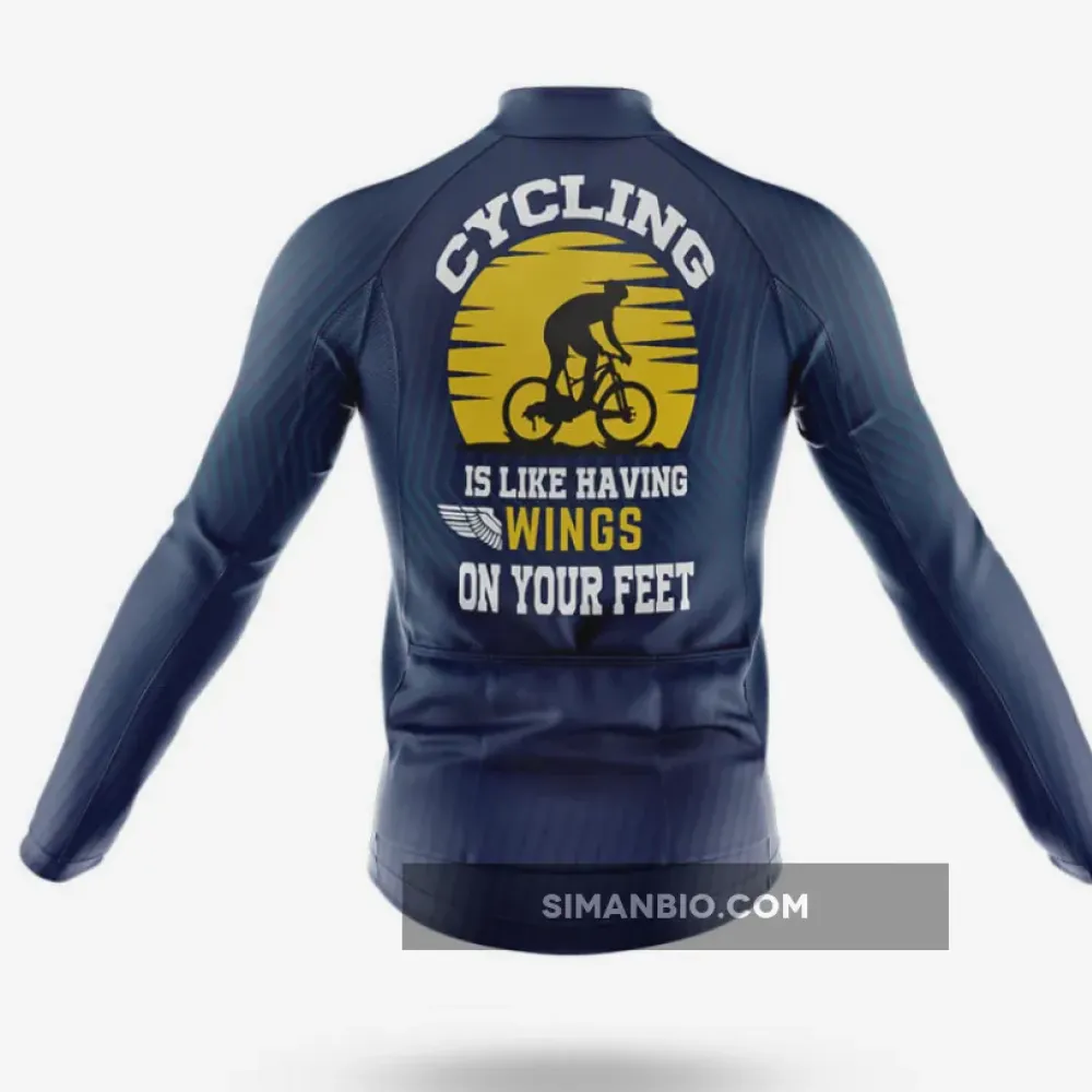 Wings On Your Feet   Long Sleeve Cycling Jersey