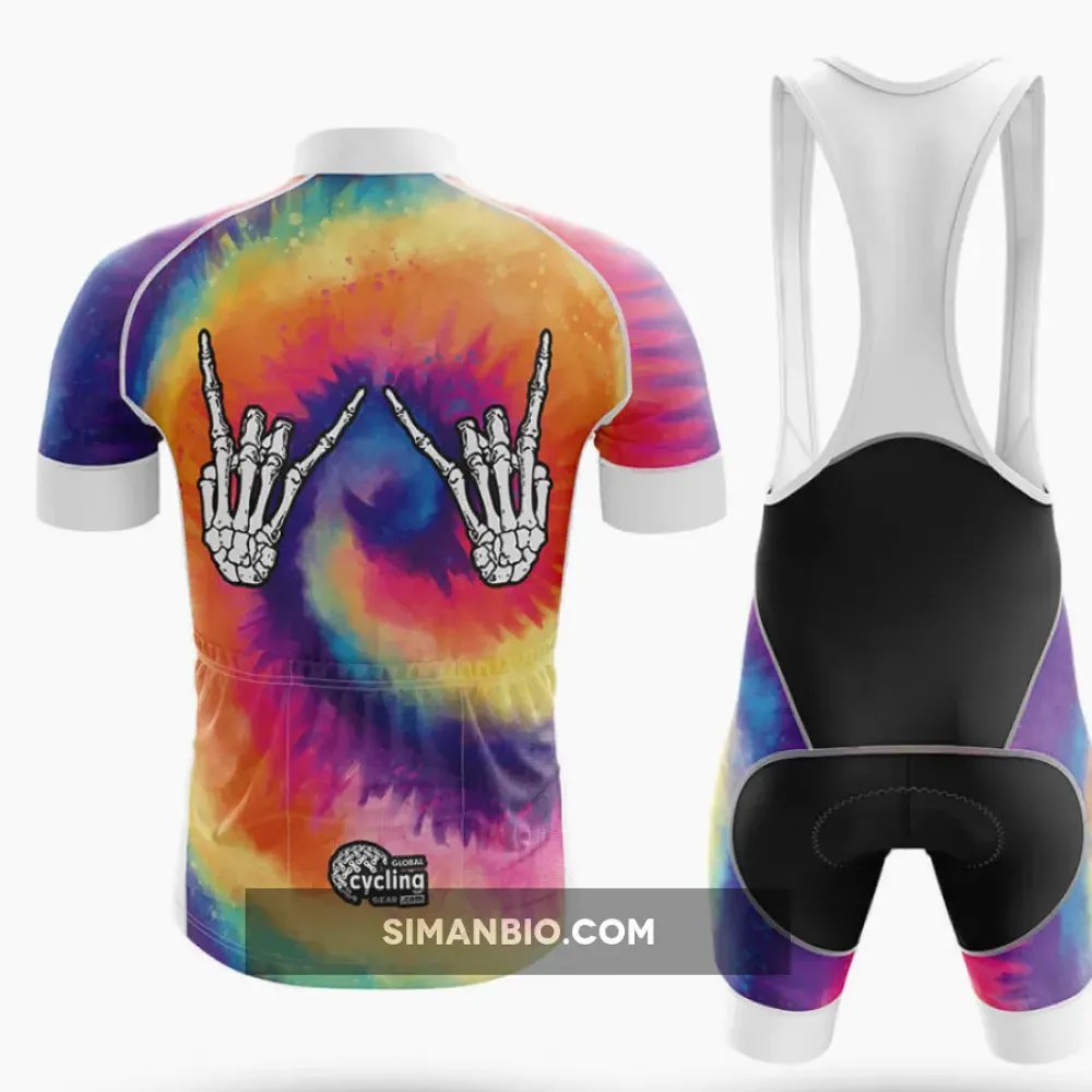 Tie Dye Rock Hands Cycling Bibs