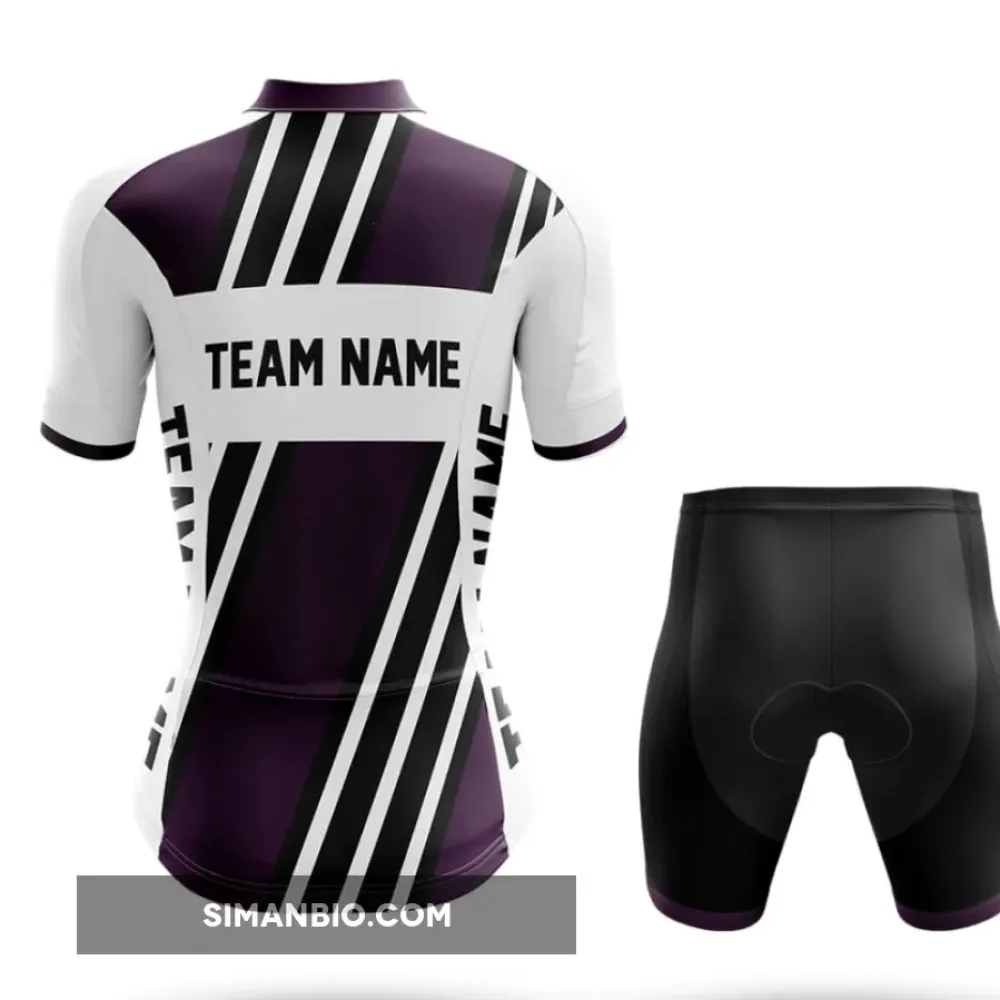Custom Team Name M5 Dark Purple - Women's Long Sleeve Cycling Jersey