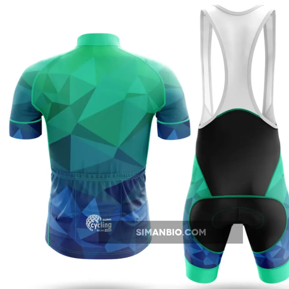 Blue Green Polygon Cycling Jersey