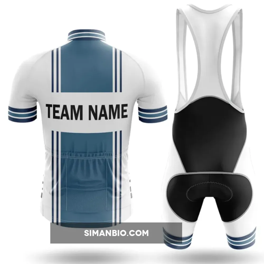 Custom Team Name M4 Blue Long Sleeve Cycling Jersey
