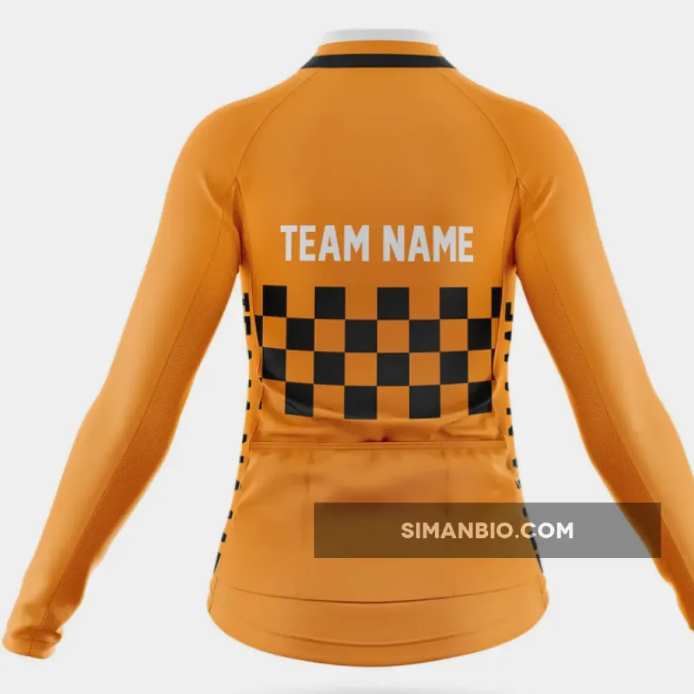 Custom Team Name M7 Orange - Women's Cycling Kit Full Set