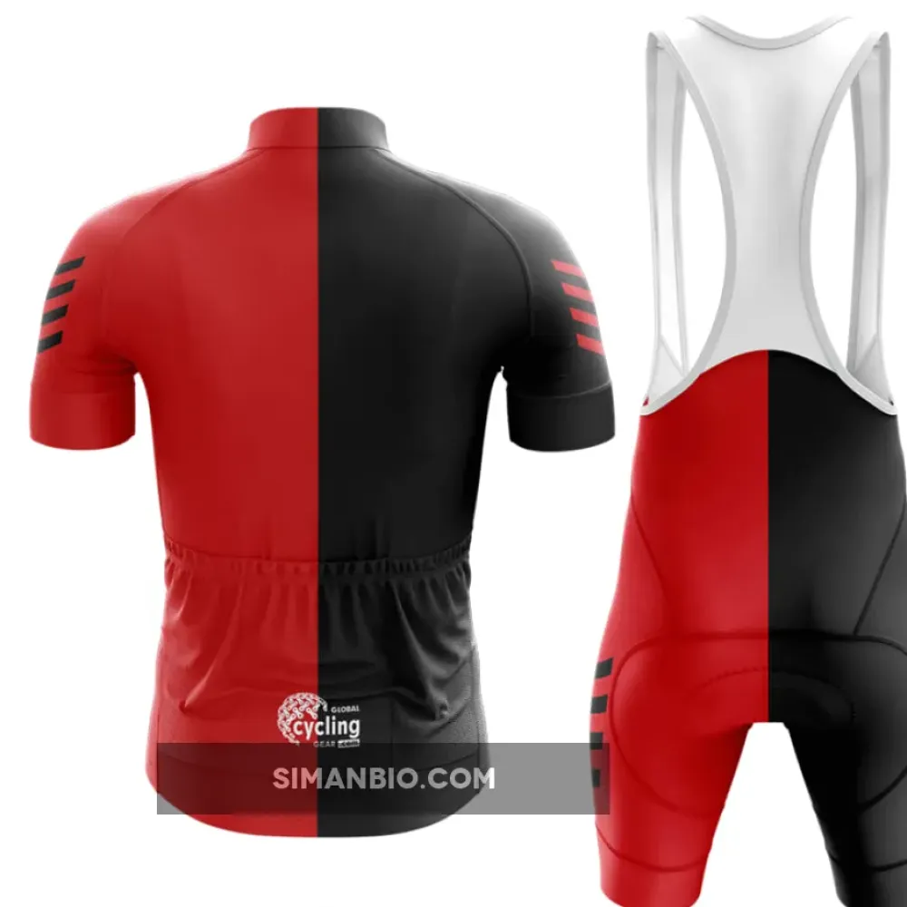 Red Black Cycling Bibs