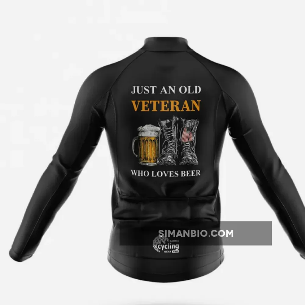 A Veteran Loves Beer Long Sleeve Cycling Jersey
