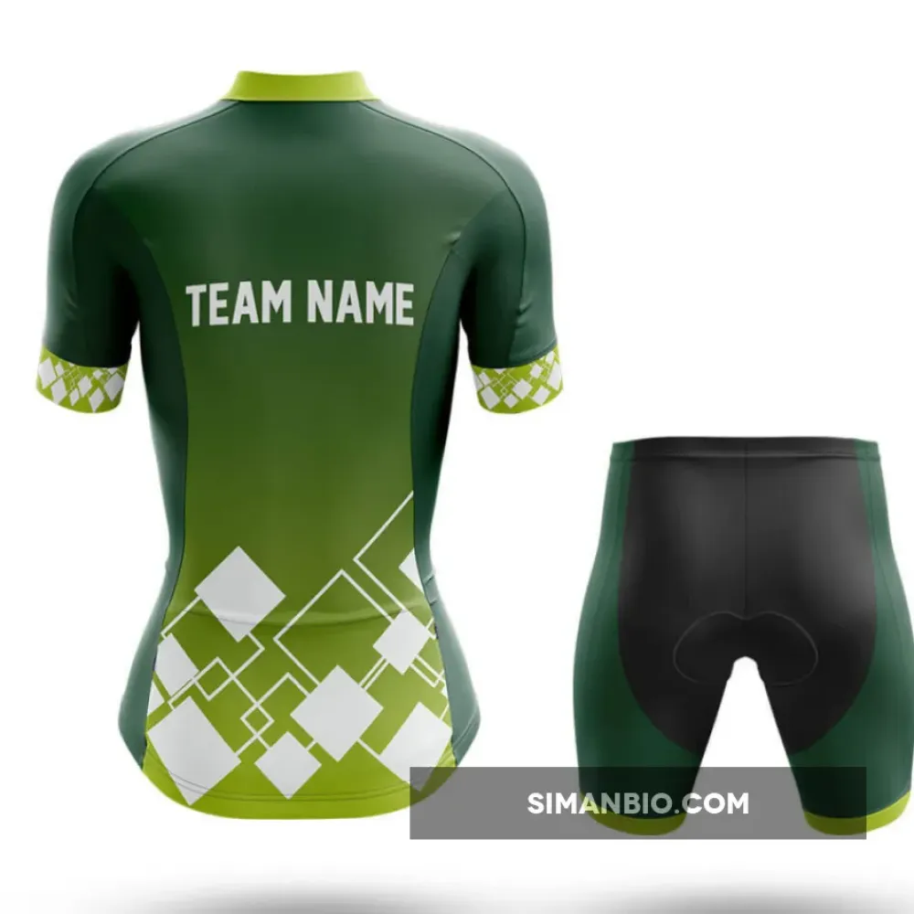 Custom Team Name V19 Green - Women's Cycling - Shorts