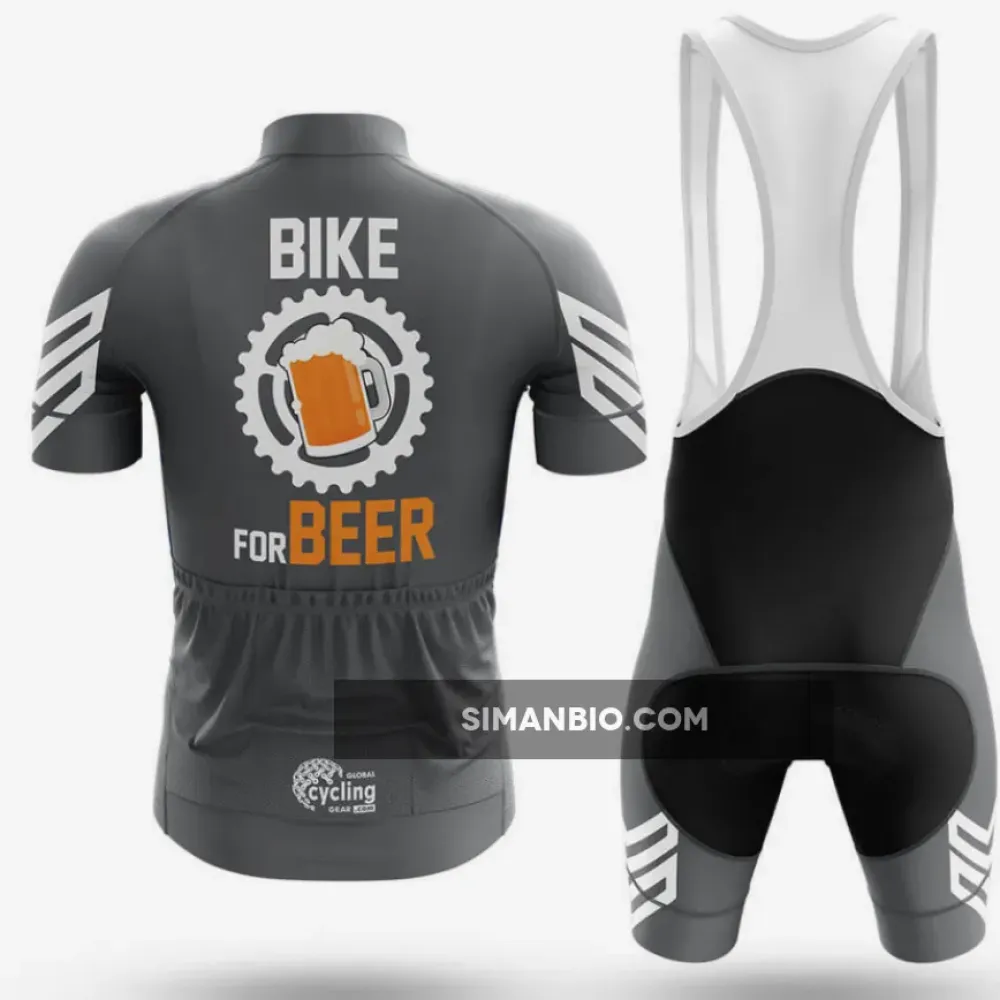Bike For Beer - Grey Cycling Bibs Ver.3