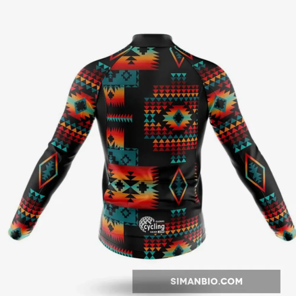 Native American Pattern Long Sleeve Cycling Jersey