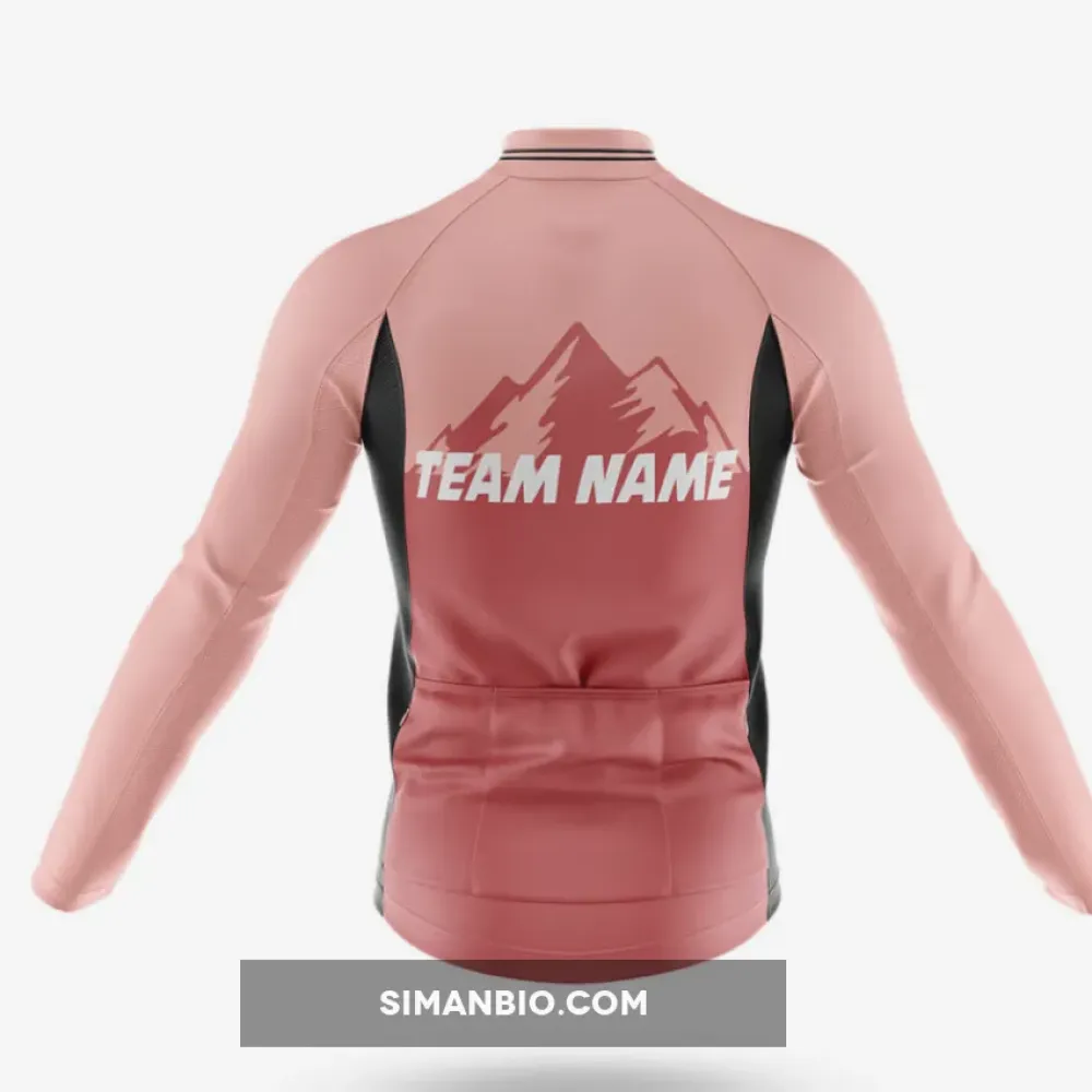 Custom Team Name Pink Long Sleeve Cycling Jersey Ver.3