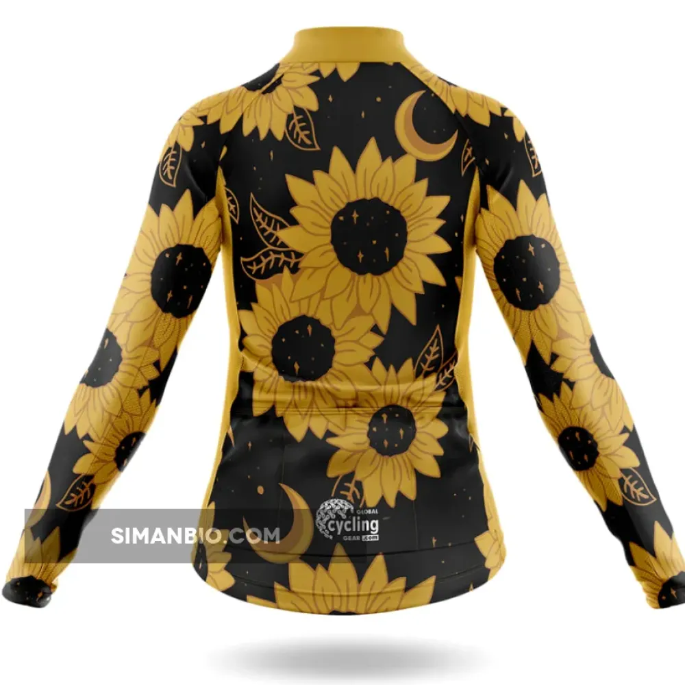 Sunflower Moon - Women's Long Sleeve Cycling Jersey