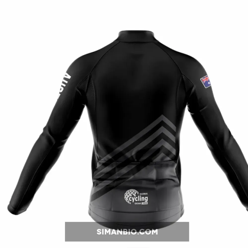Australia S5 Black Long Sleeve Cycling Jersey