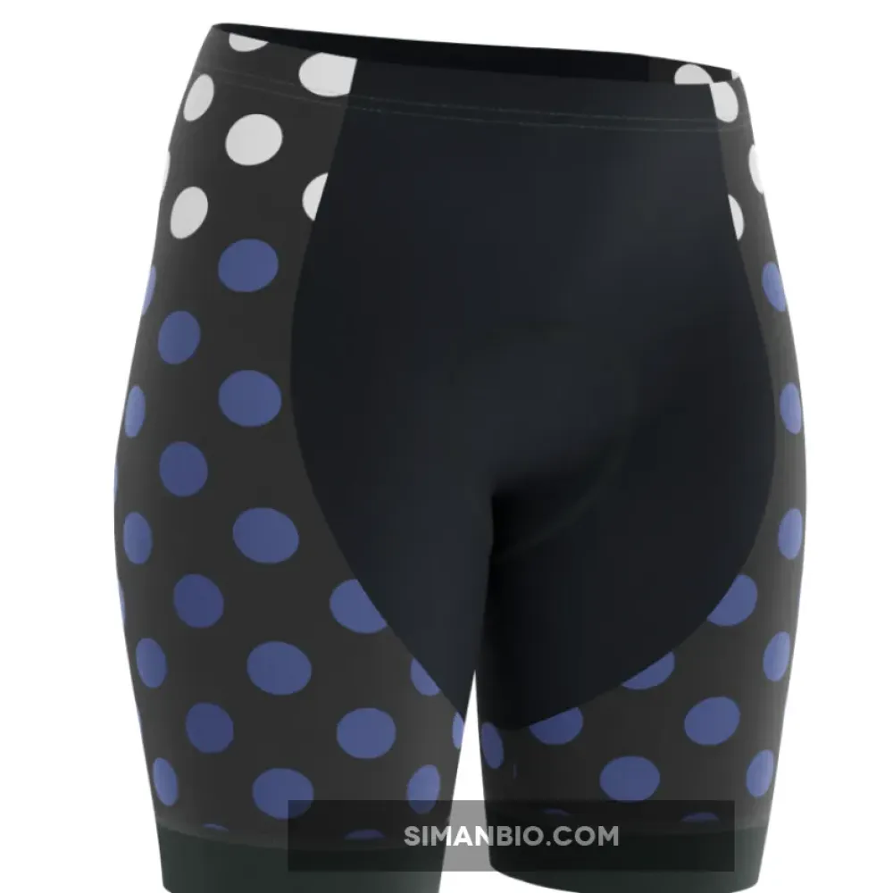 Women's Red Polka Dots on White Gel Padded Cycling Shorts