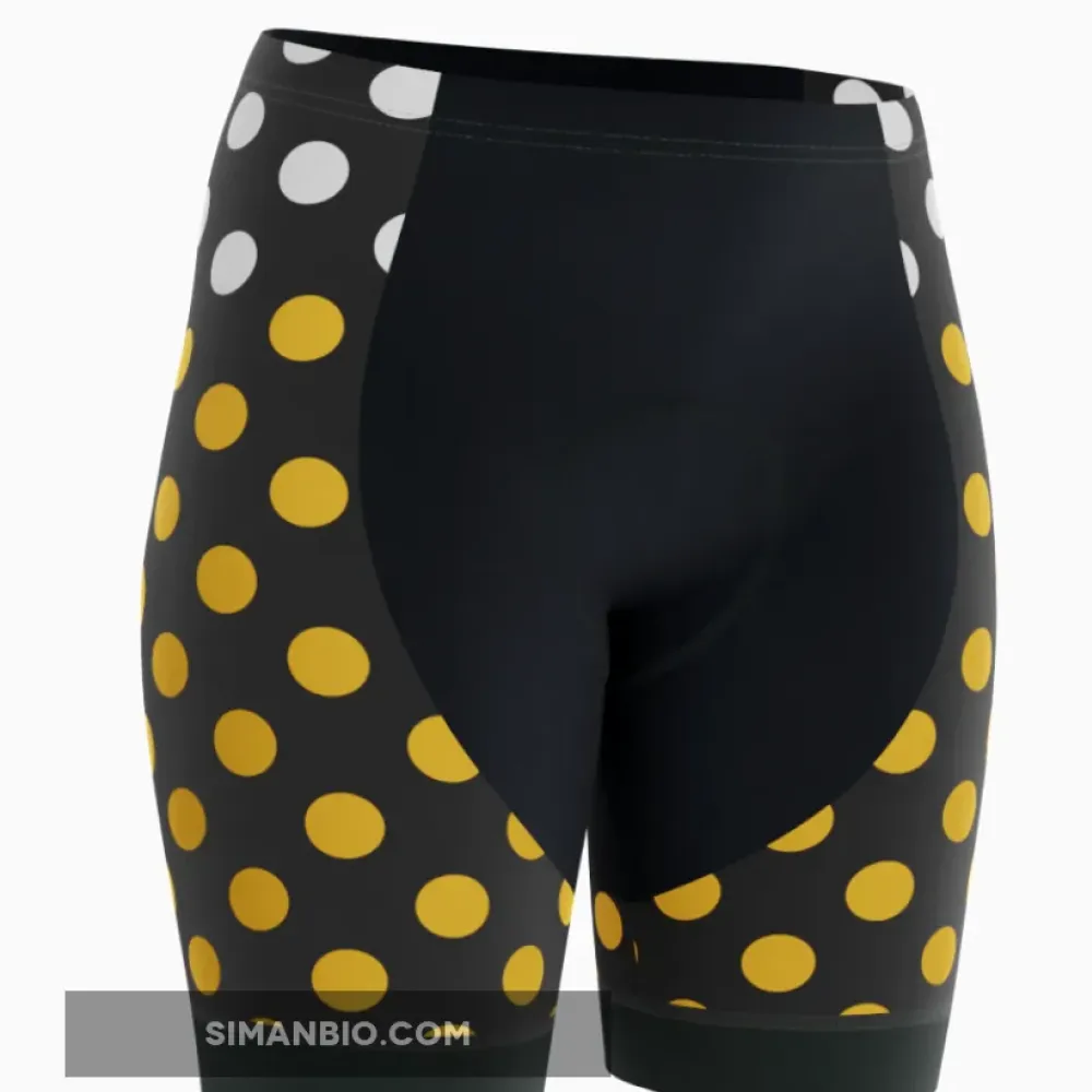 Women's Red Polka Dots on White Gel Padded Cycling Shorts