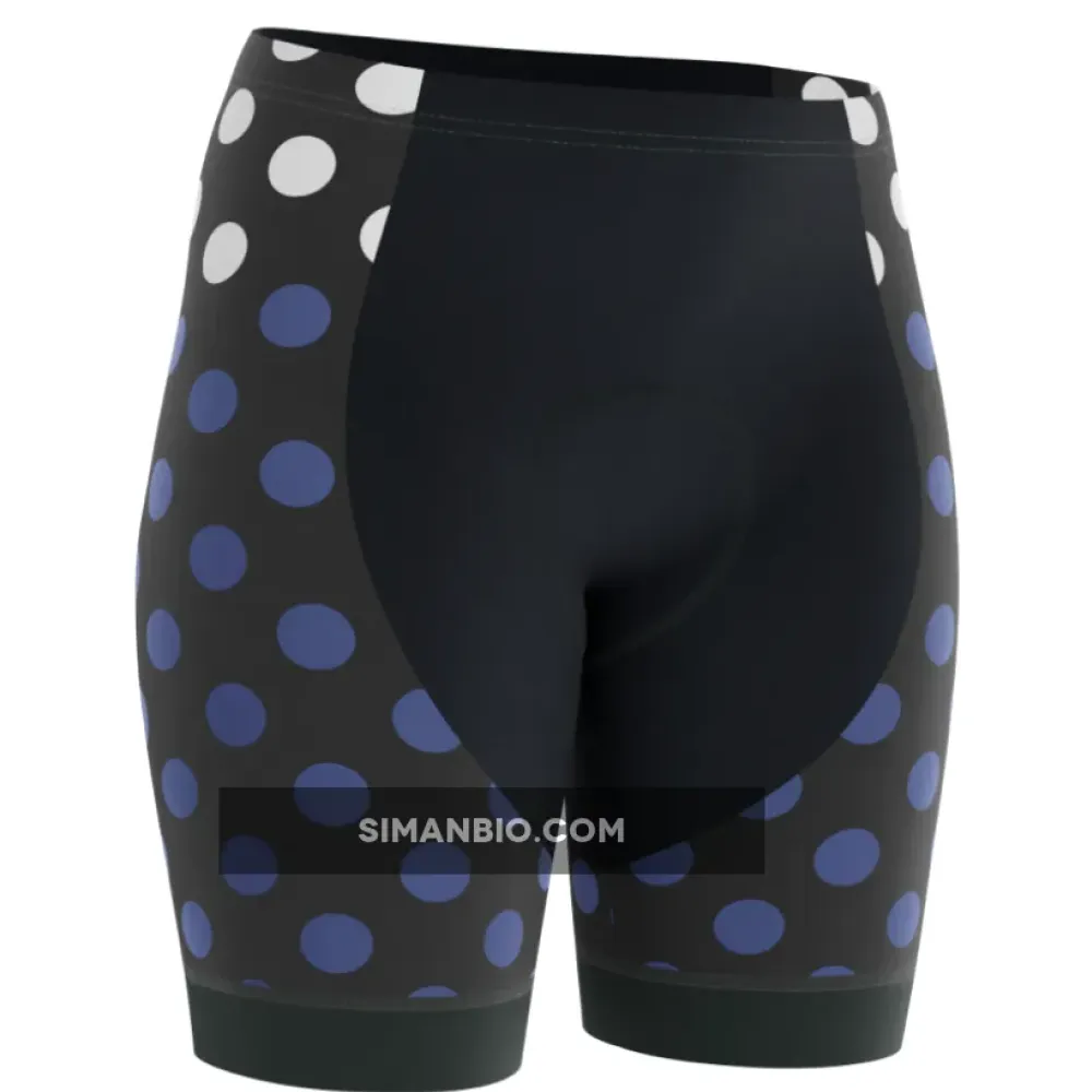 Women's Red Polka Dots on White Gel Padded Cycling Shorts