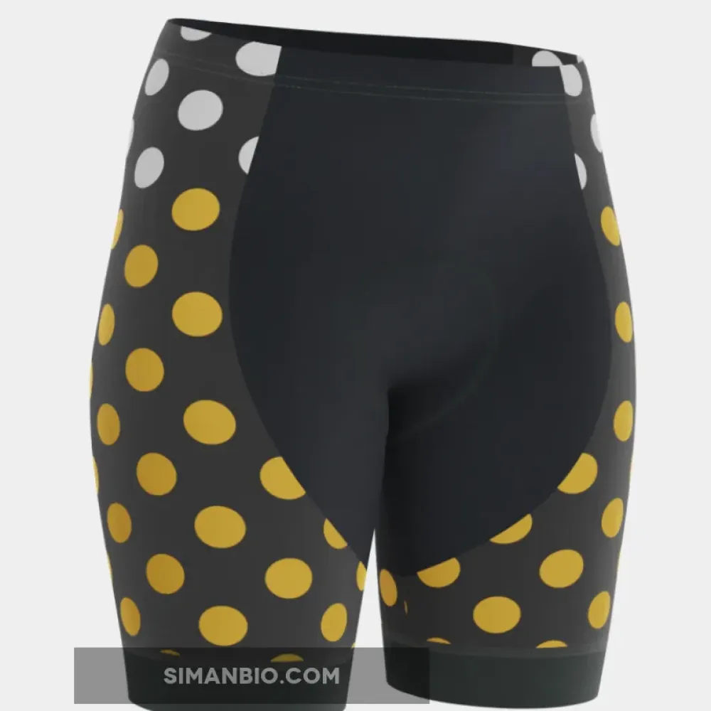 Women's Red Polka Dots on White Gel Padded Cycling Shorts
