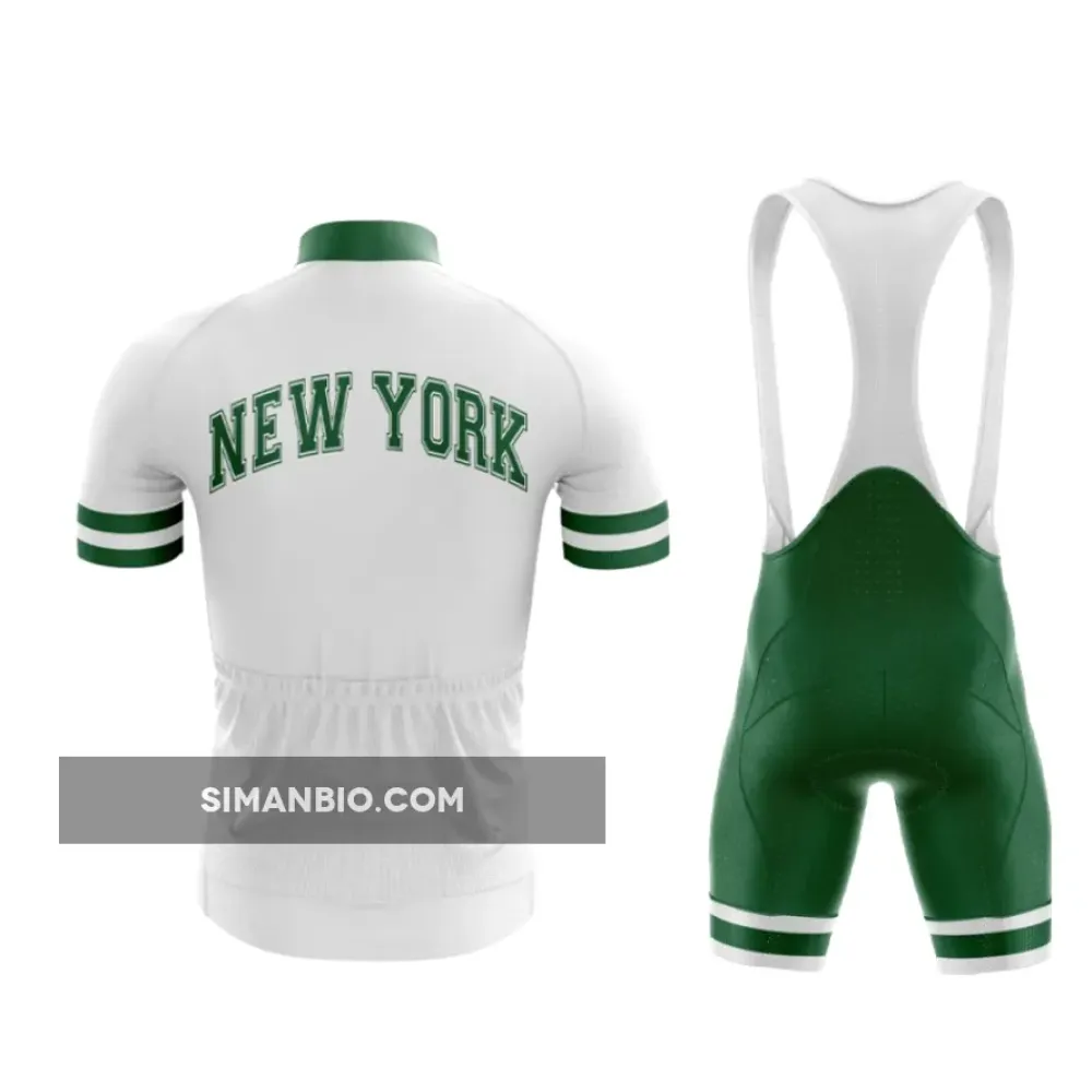 White and Green Cycling Shorts and Jersey Kit