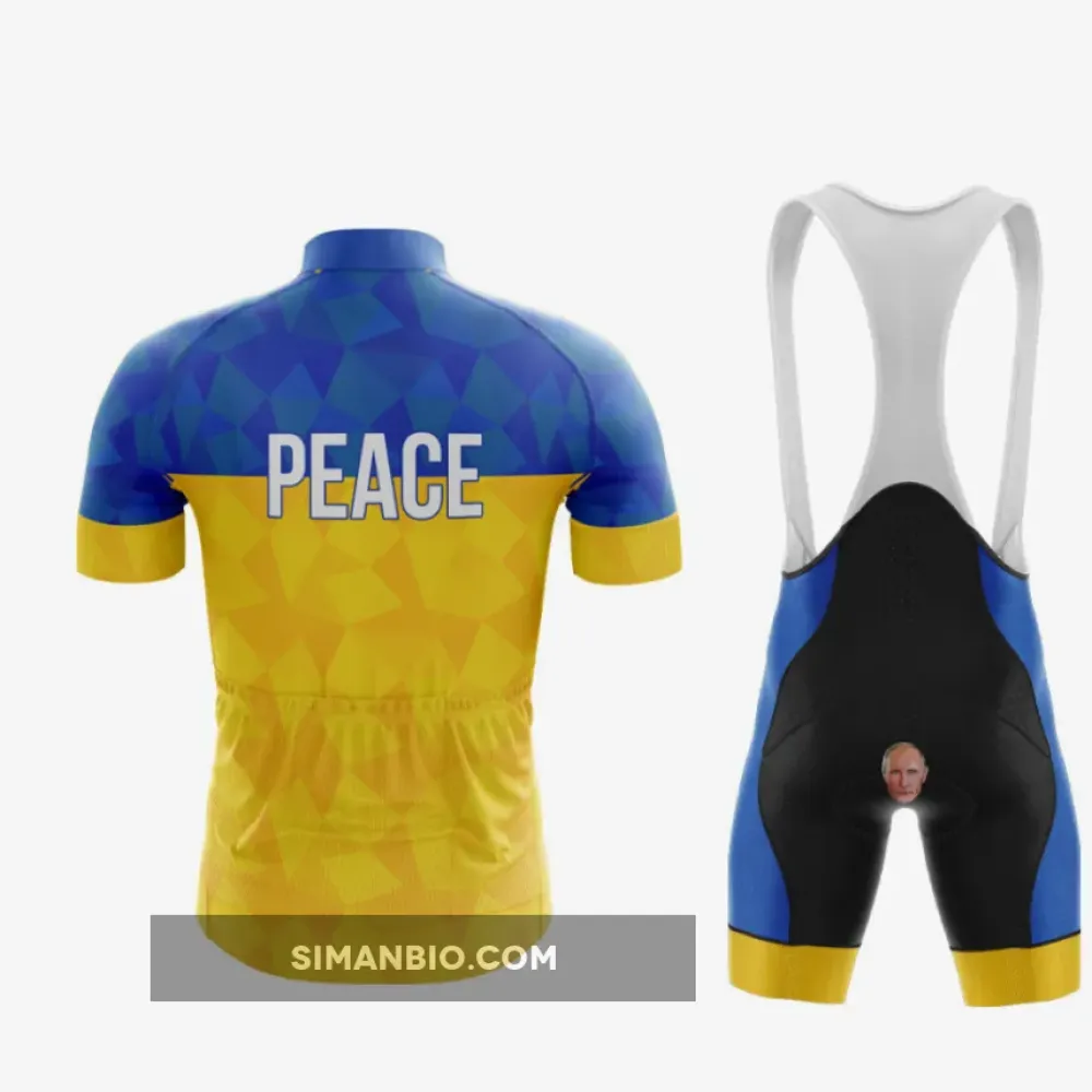 Ukraine Peace Cycling Outfit  Blue & Yellow Jersey & Shorts